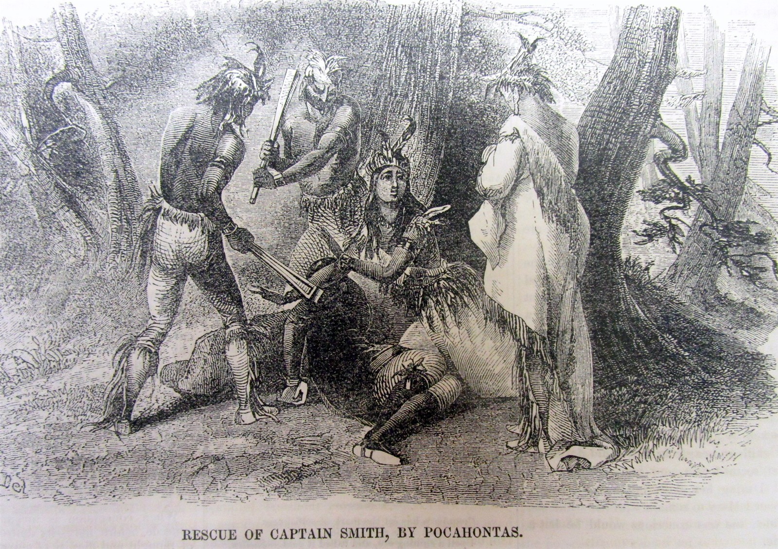 1852 Illustr newspaper w NATIVE AMERICAN INDIAN engravs POCAHONTAS / SCALP DANCE