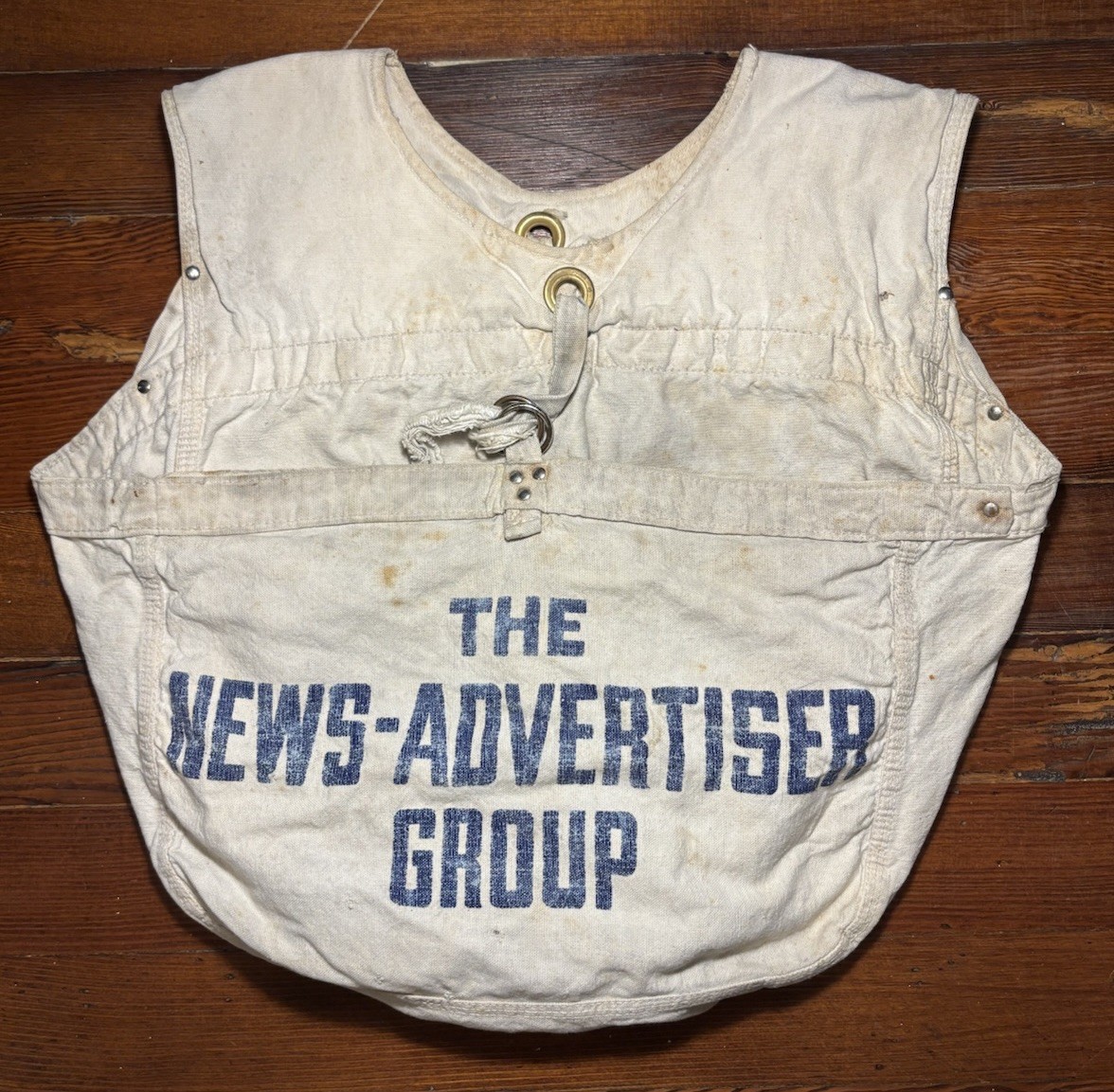 Vintage Newspaper Canvas Delivery Bag Paperboy THE-NEWS ADVERTISER GROUP