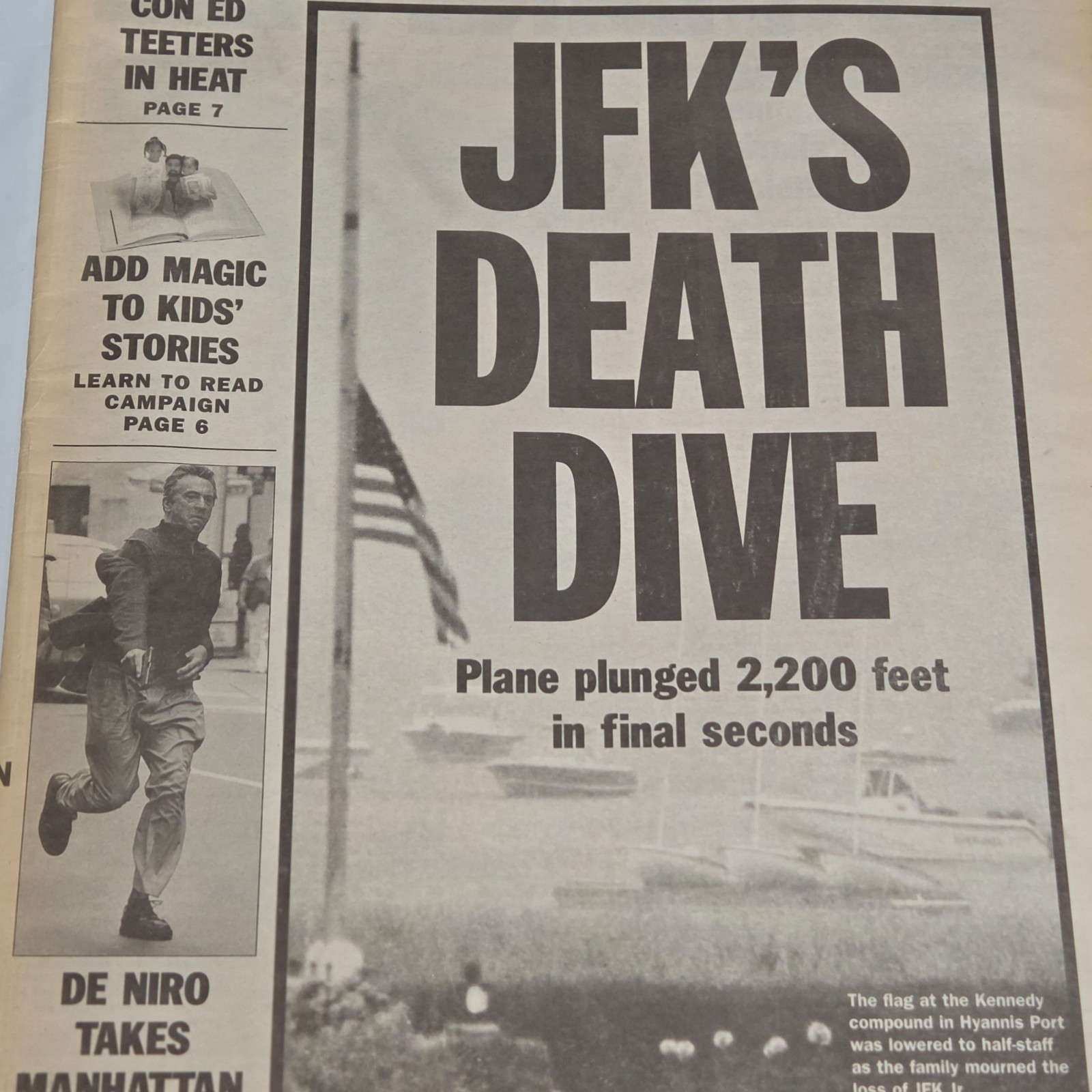 Daily News July 20 1999 JFK Jr Death Dive Newspaper Kennedy Plane Crash
