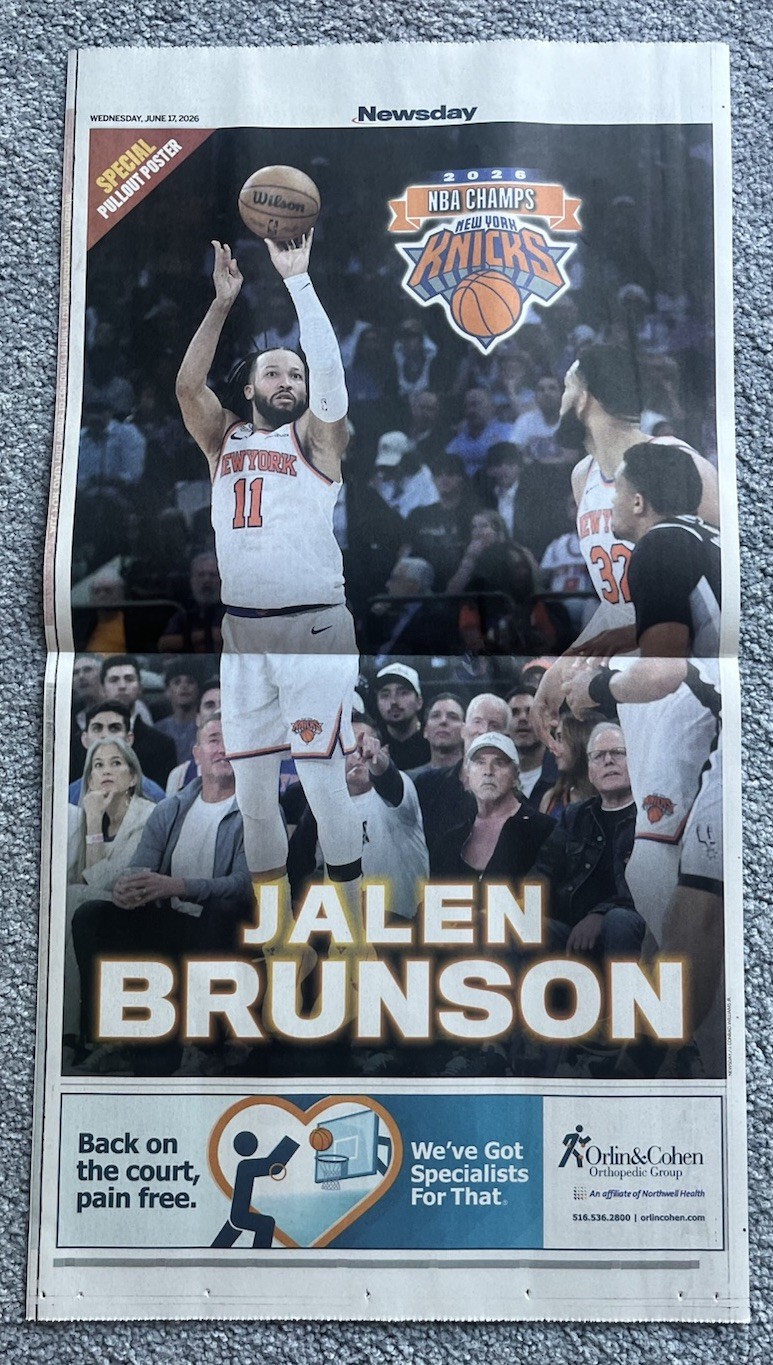 THE MAN! 2 JALEN BRUNSON NEW YORK KNICKS NEWSDAY CENTERFOLD POSTERS. L/E. HOT!