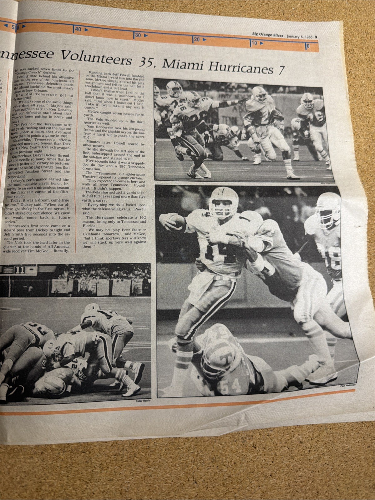 1985 Tennessee Vols Football Sugar Bowl Sugar Vols 2 Paper Special Inserts VG