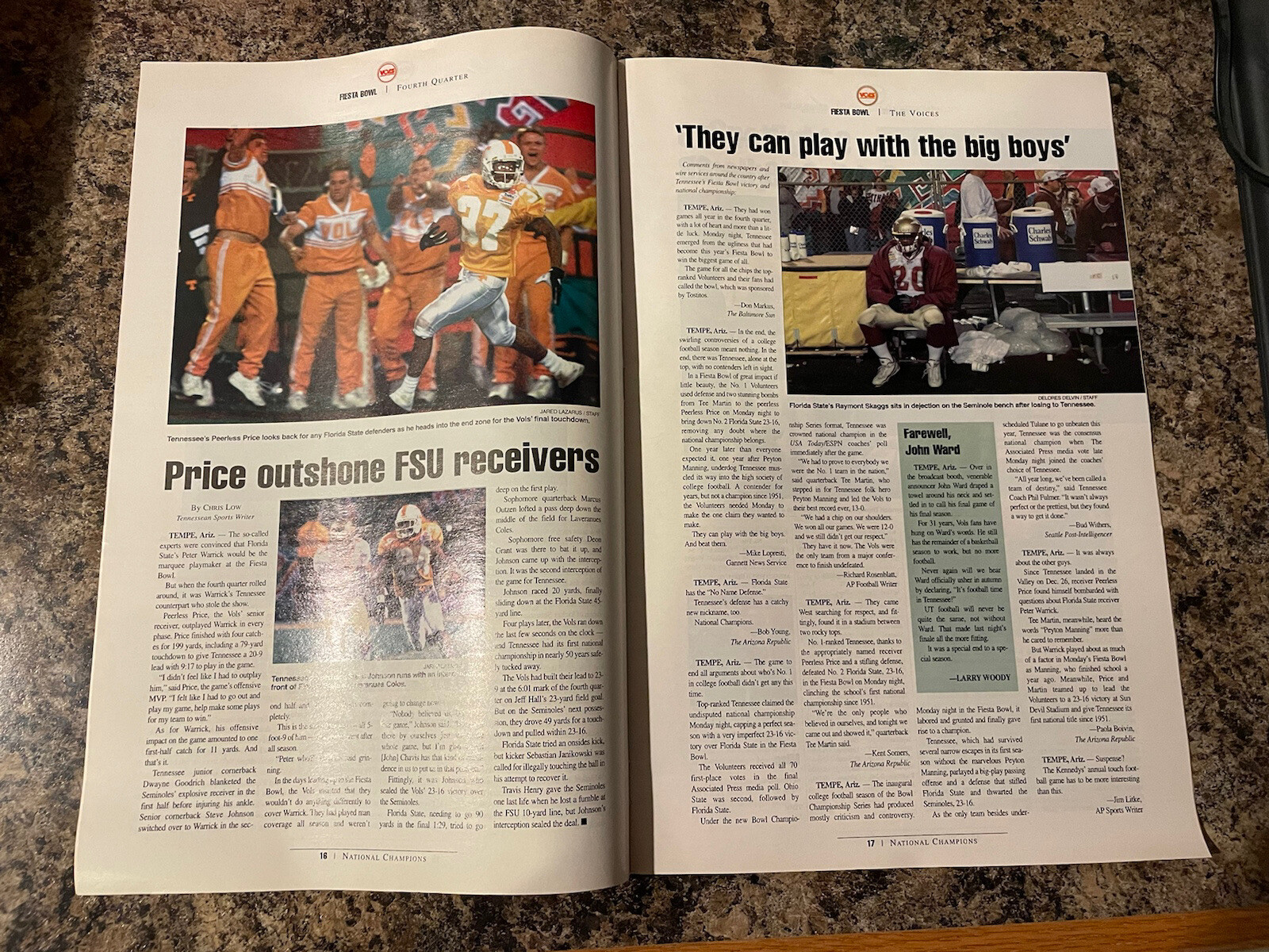 1999 Tennessee Volunteers College Football National Champions Magazine