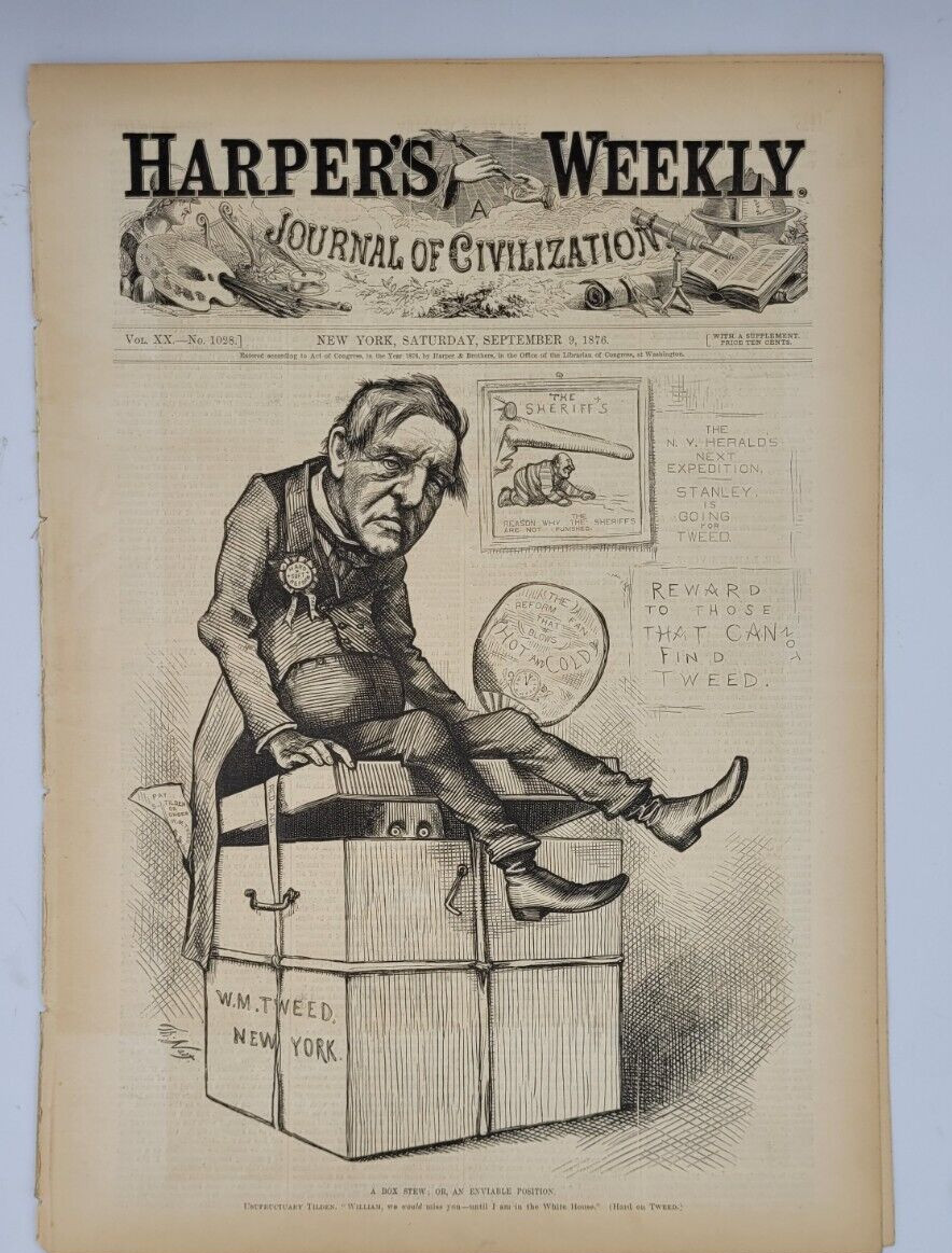 Harper’s Weekly 9/9/1876 Nominee Tilden smear campaign Election 1876