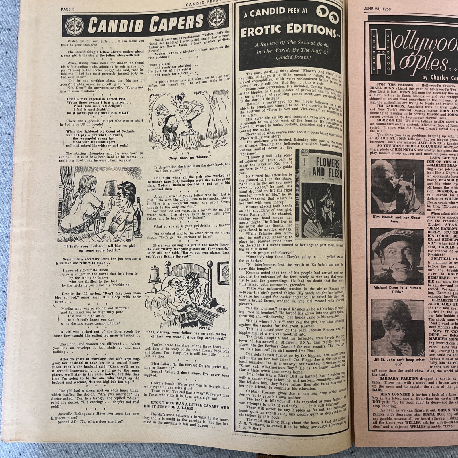 CANDID PRESS ADULT NEWS 20 Pgs X-rated Cartoons, Topless Photos TABLOID Ads