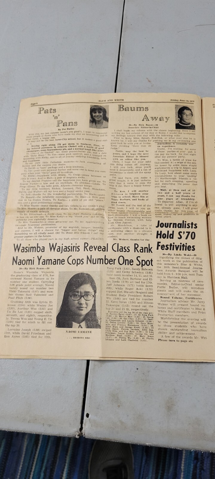 Vintage Rare 1970 LA High School Americana Wassimba Wajasiris Black Newspaper
