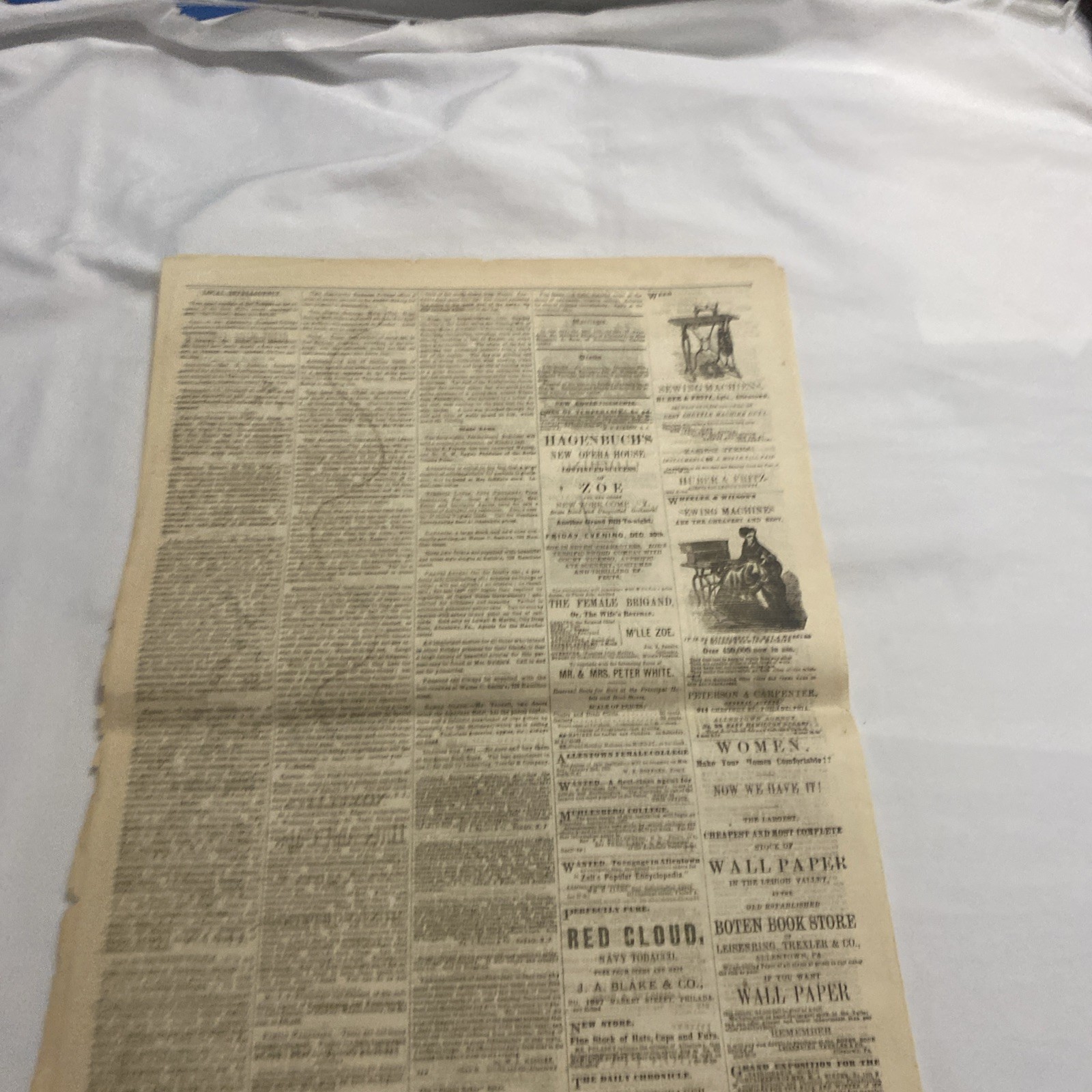 The Daily Chronicle Newspaper ~ Allentown PA, December 30, 1870