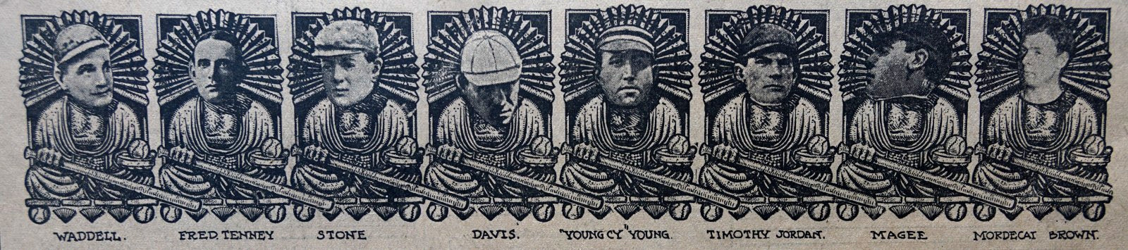 1907 Newspaper Feature Page – Baseball Idols of The Fans, Christy Mathewson
