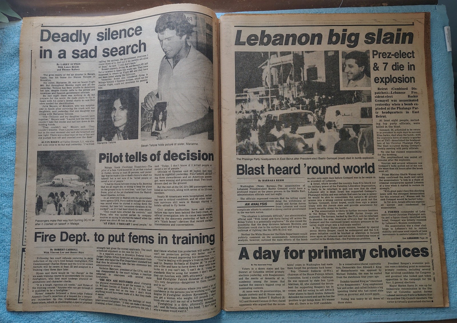 New York Daily News 15 September 1982 Princess Grace of Monaco Death Yankees ++