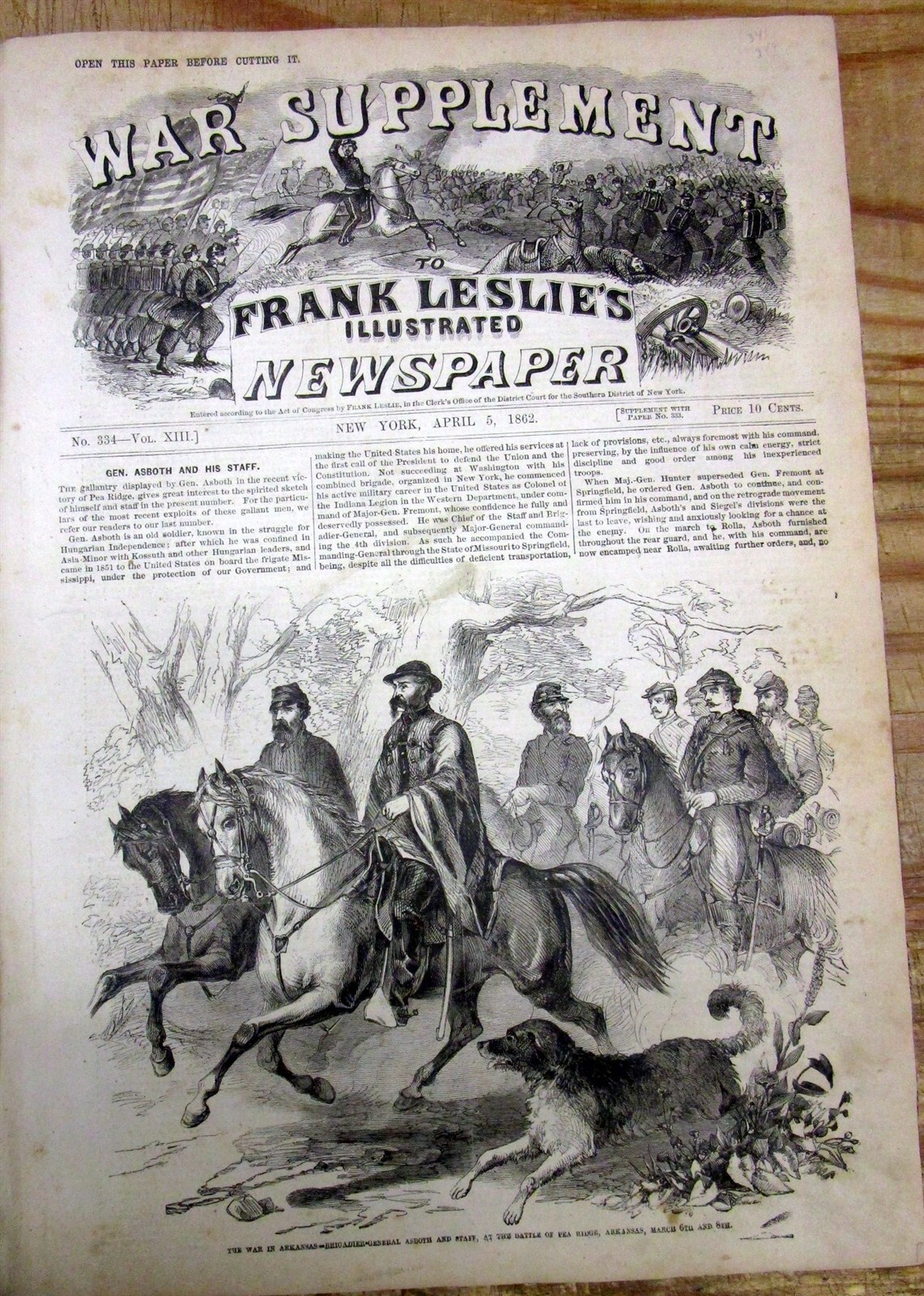 1862 Leslie’s Illustrated newspaper & an “EXTRA” w Civil War BATTLE OF PEA RIDGE