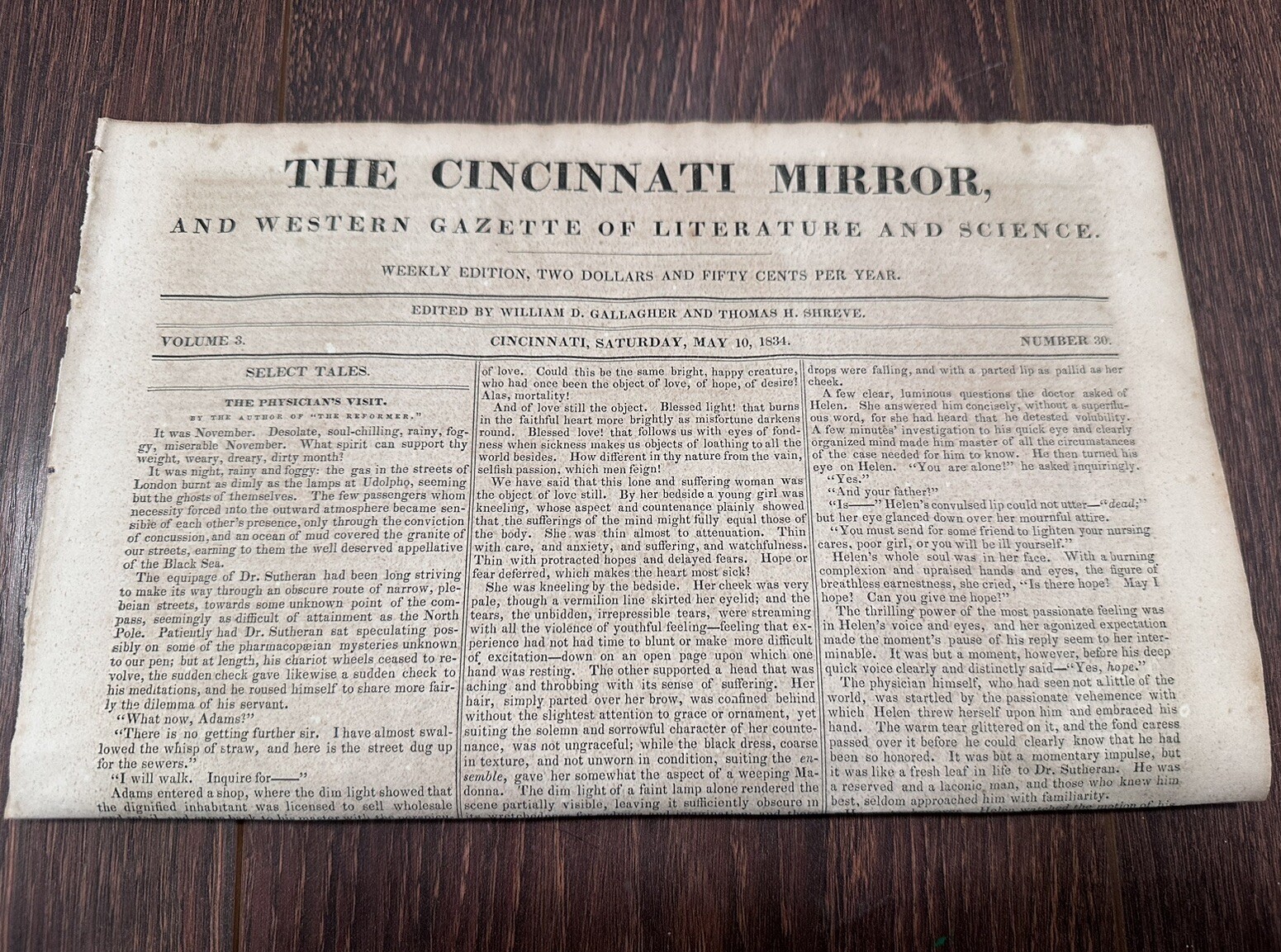May 10, 1834 Saint St. Simonians Extinction Cincinnati Mirror Newspaper Ohio