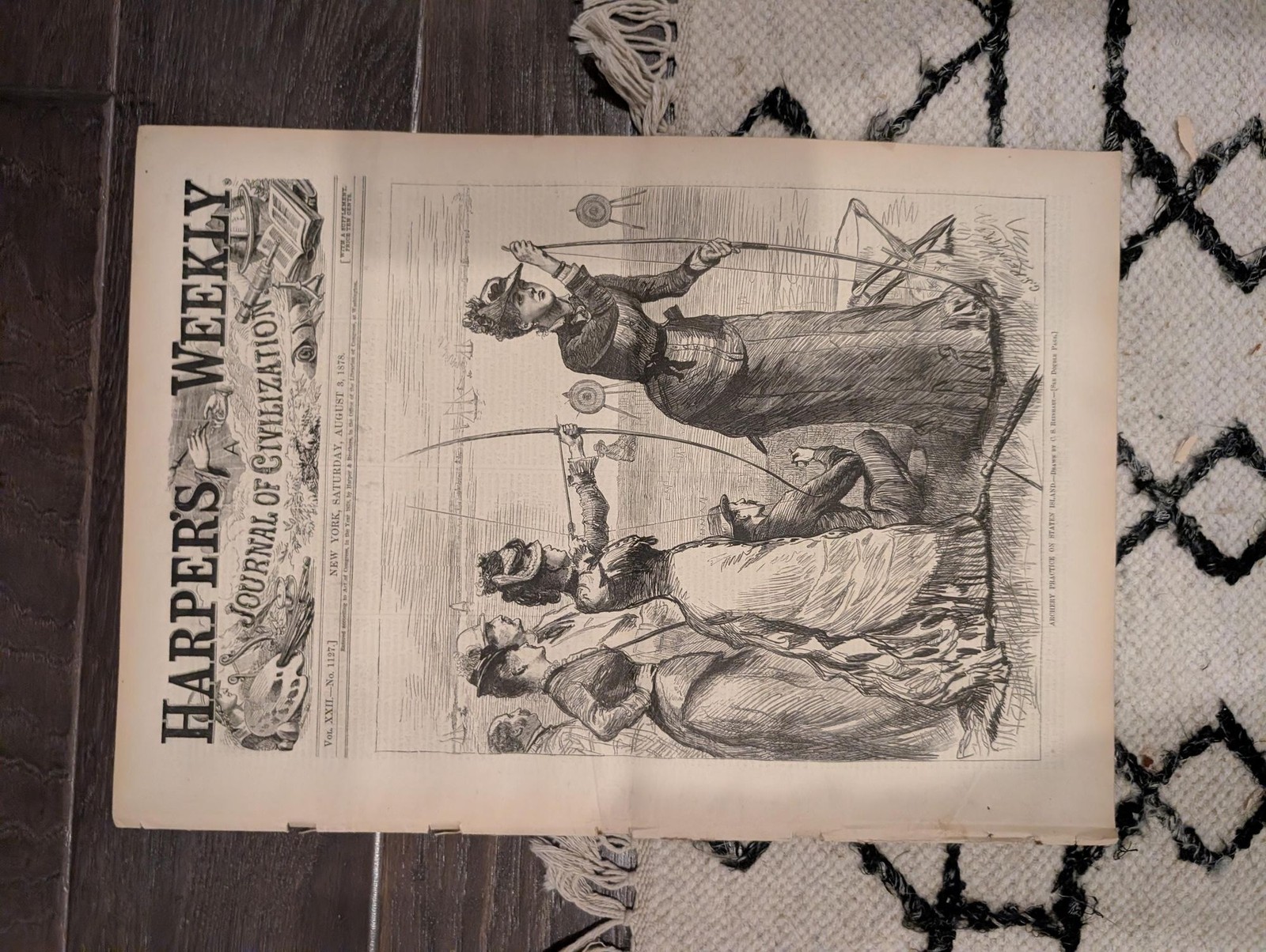 Aug 3 1878 Harpers Weekly | Archery on Staten Island | Thomas Nast Bismarck | Th