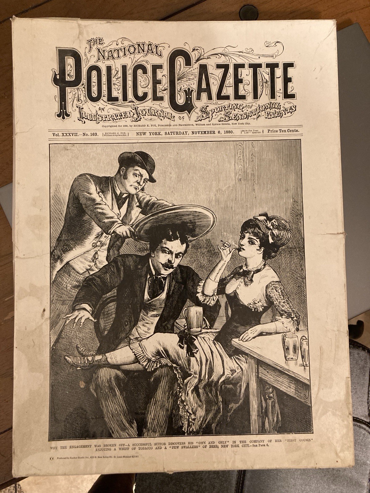 Vintage 1880’s Police Gazette 6 Complete Issues With Original Box