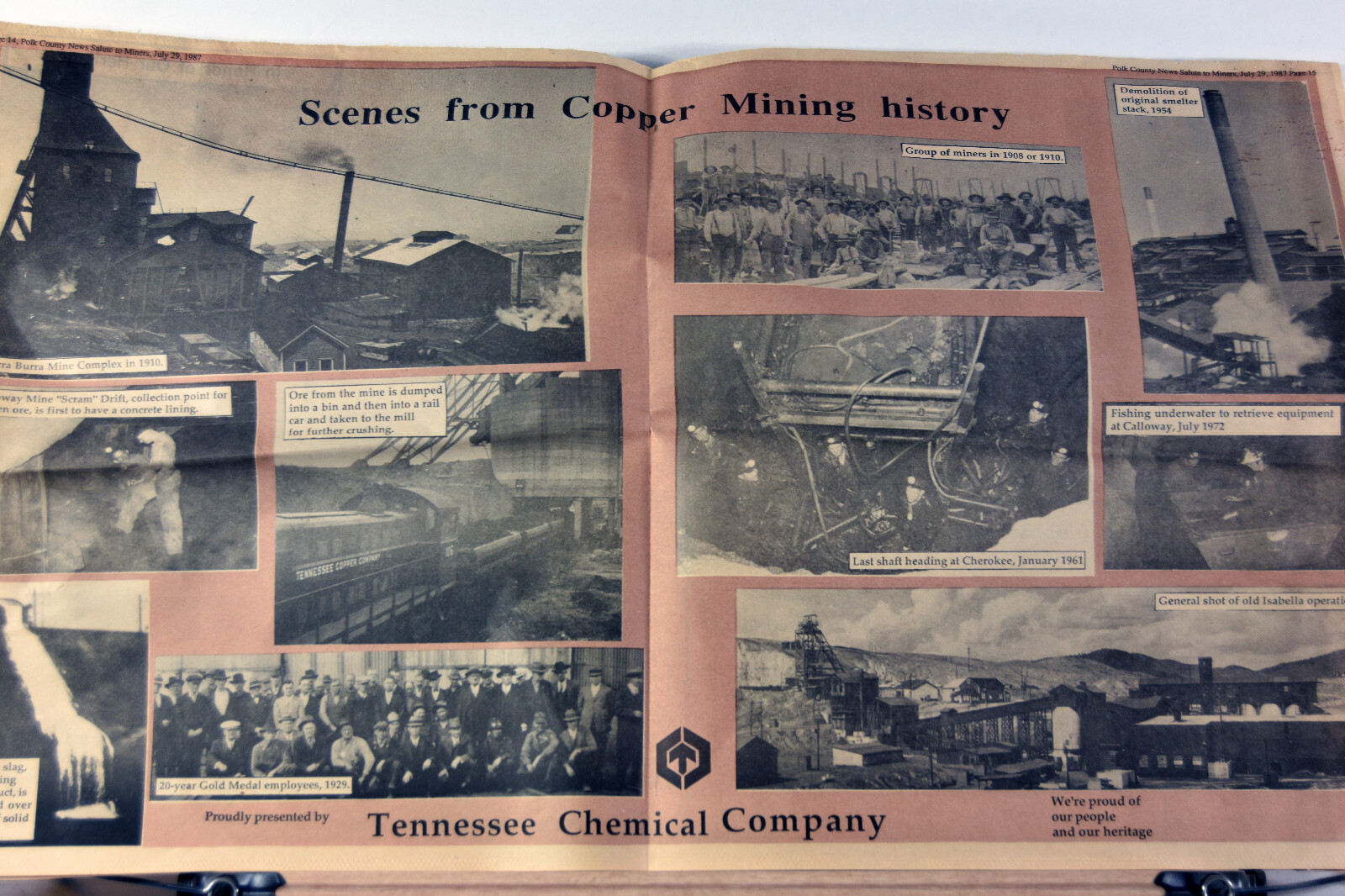 1987 Newspaper Tennessee Ducktown Copperhill Copper Basin Miners Ads RARE