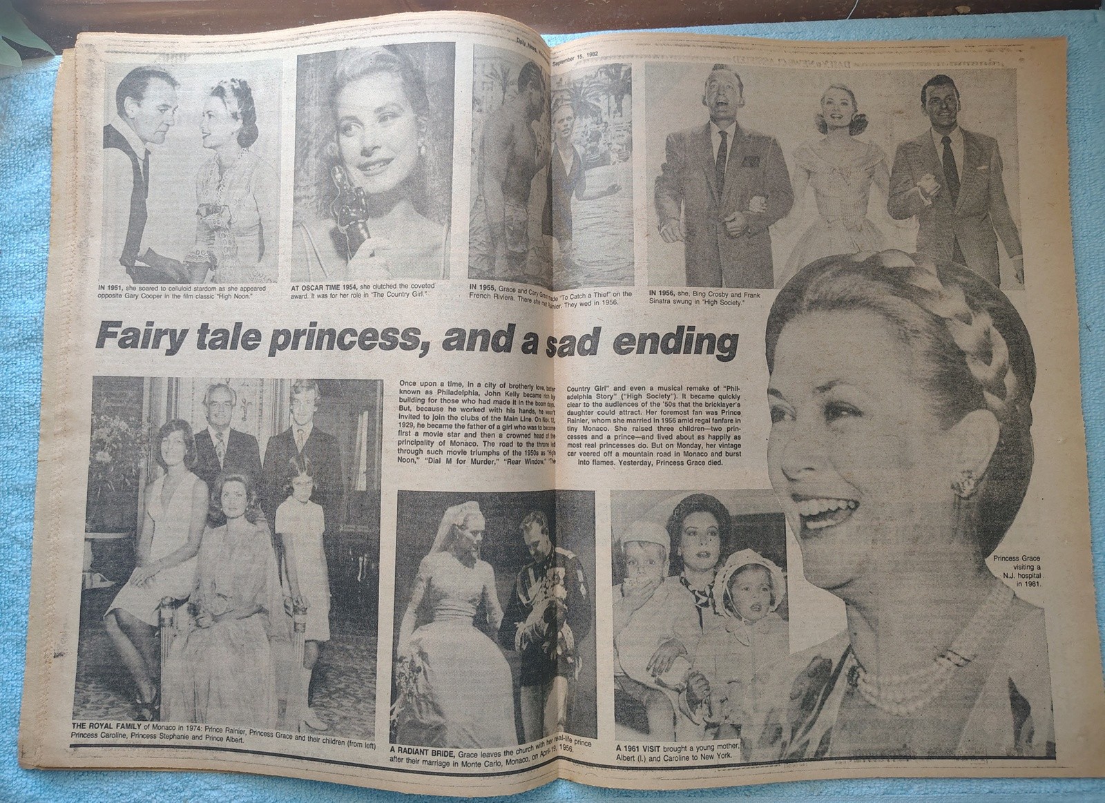 New York Daily News 15 September 1982 Princess Grace of Monaco Death Yankees ++