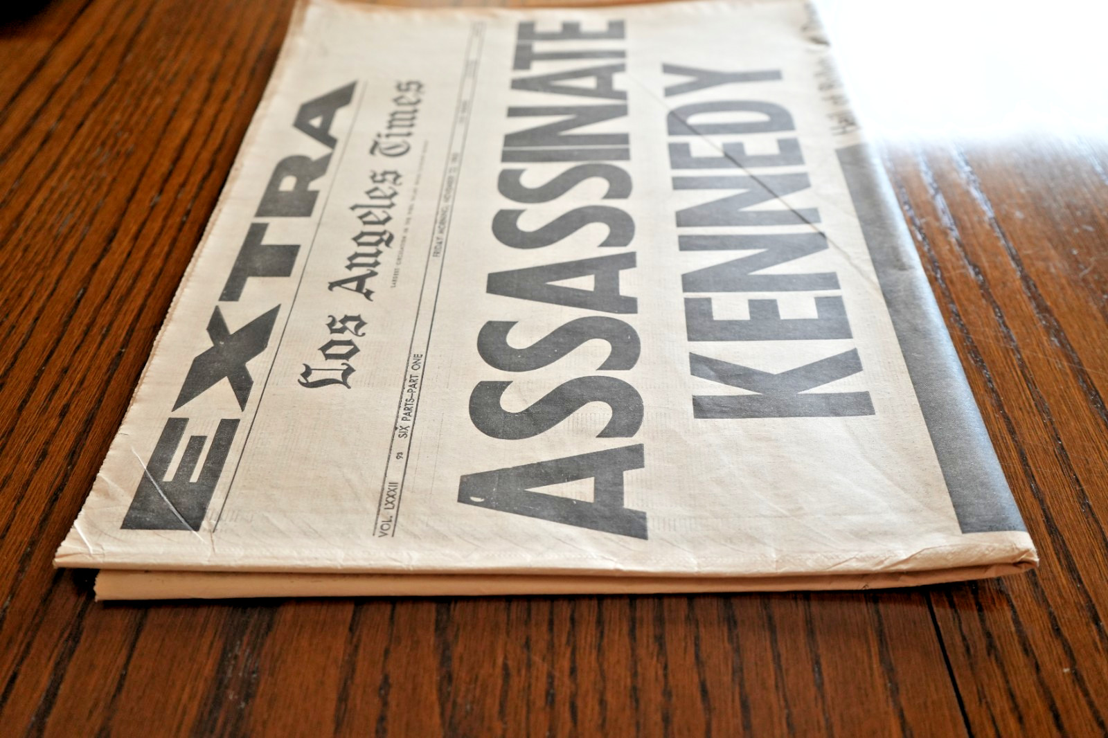 Los Angeles Times Genuine Early Extra Nov 22, 1963 Assassinate Kennedy COMPLETE