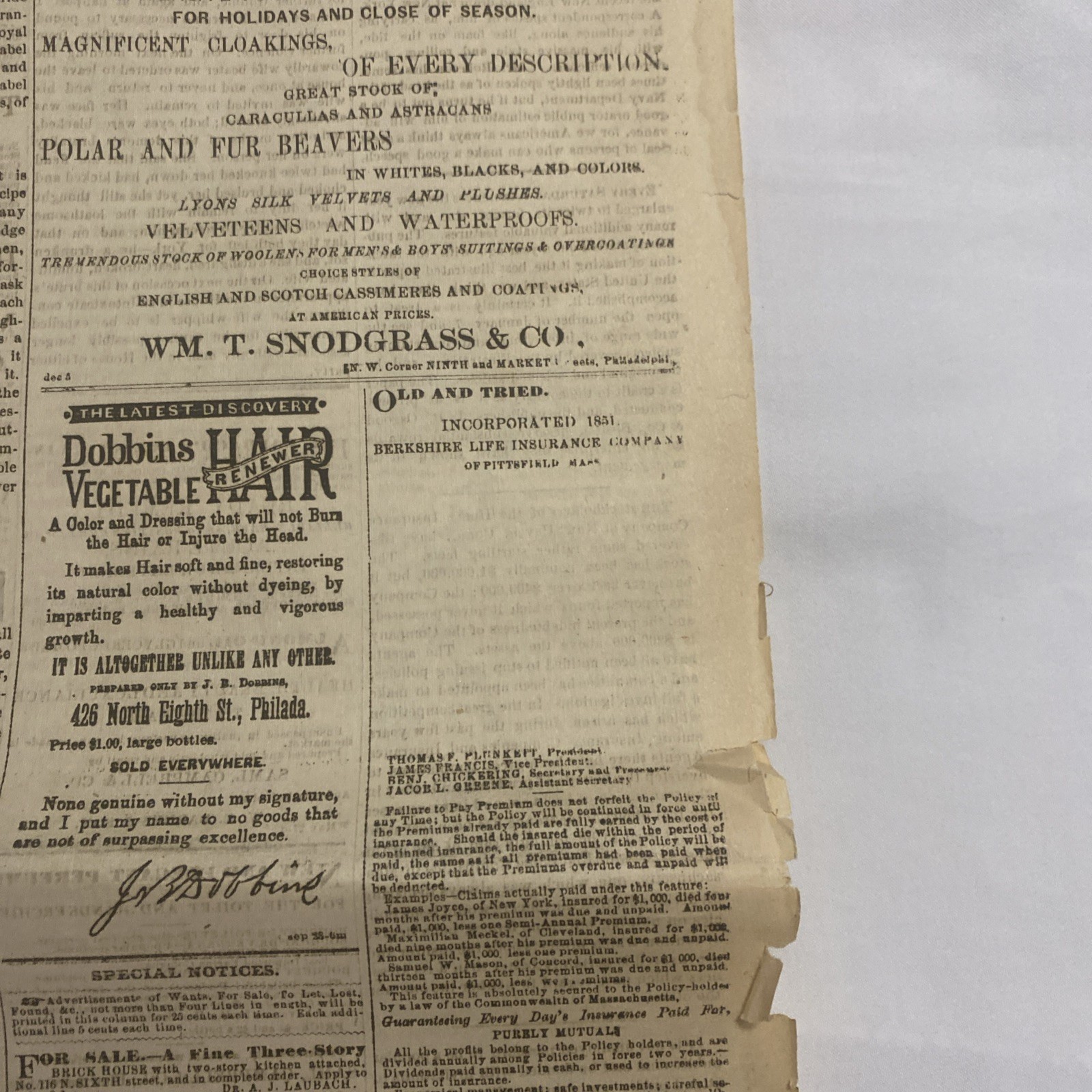 The Daily Chronicle Newspaper ~ Allentown PA, December 30, 1870
