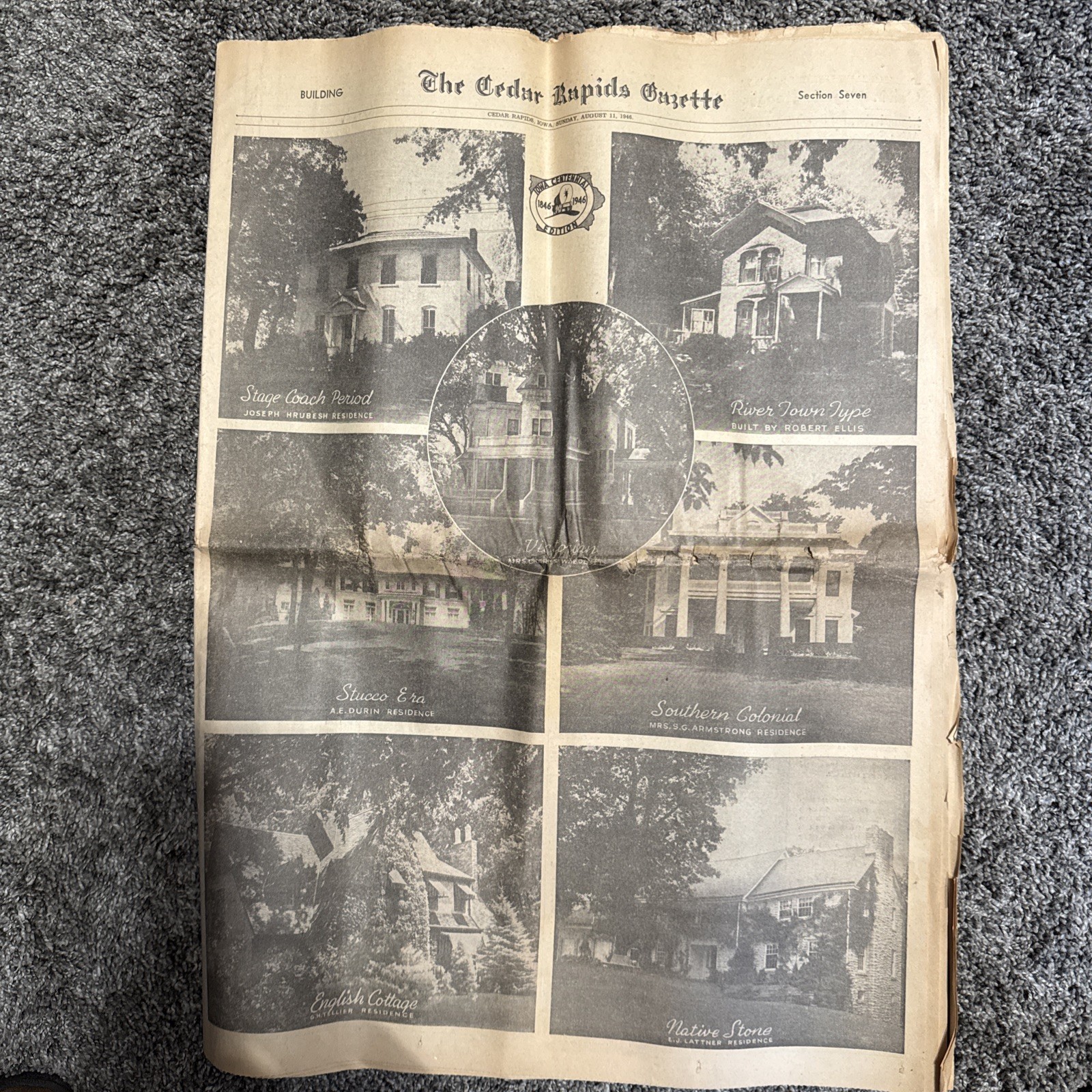old newspapers lot 1936 Des Moines Sun. Reg. 1946 Cedar Rapids Gazette Iowa Cent