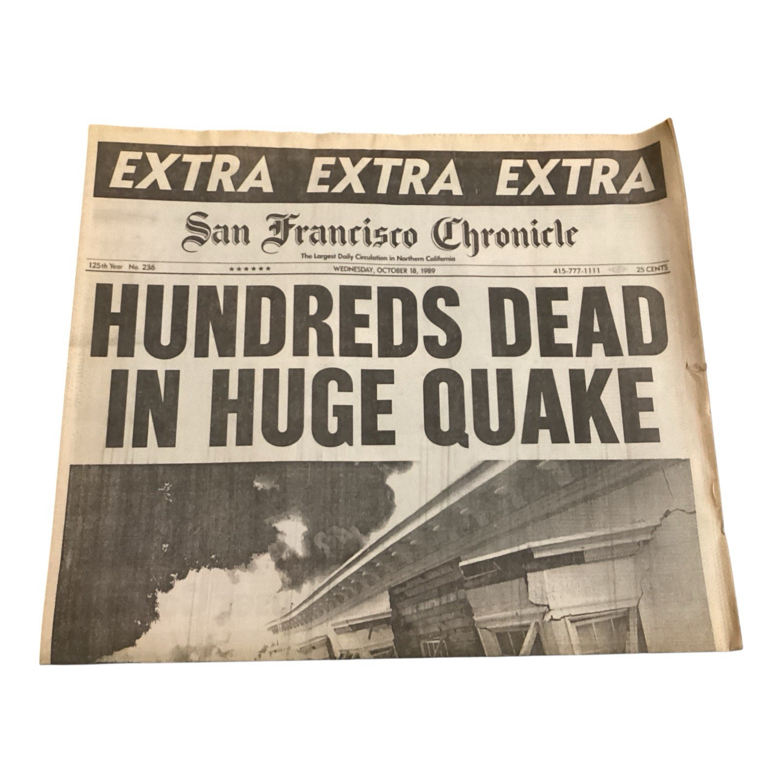 Original Vintage San Francisco Chronicle Earthquake Newspaper October 18 1989