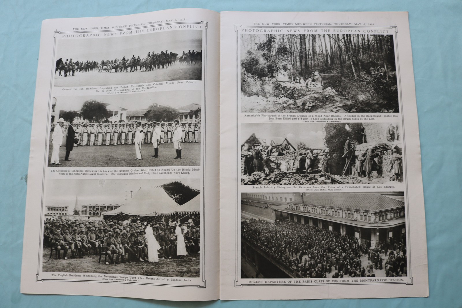 1915 MAY 6 NEW YORK TIMES MID-WEEK PICTORIAL WAR EXTRA- FRENCH INFANTRY -NP 9127