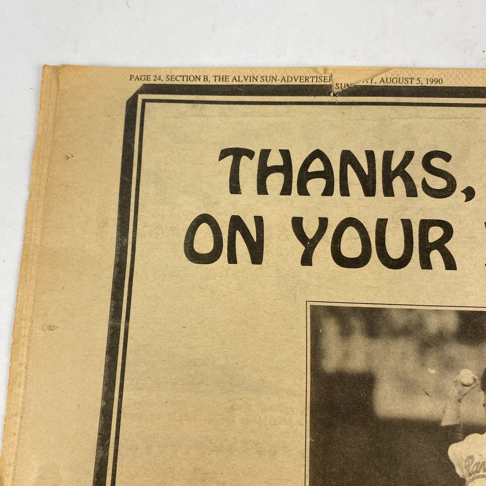 Alvin Sun Advertiser Newspaper Nolan Ryan Baseball Commemorative Edition 1990