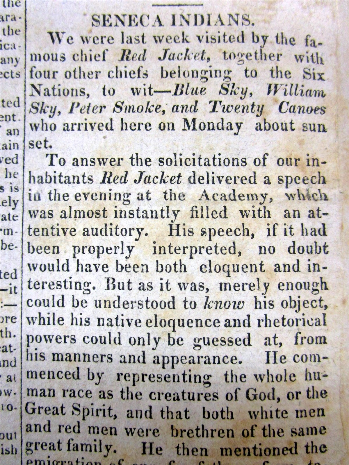 1822 newspaper ANDREW JACKSON NOMINATED for US PRESIDENT by TENNESSEE Seneca Ind