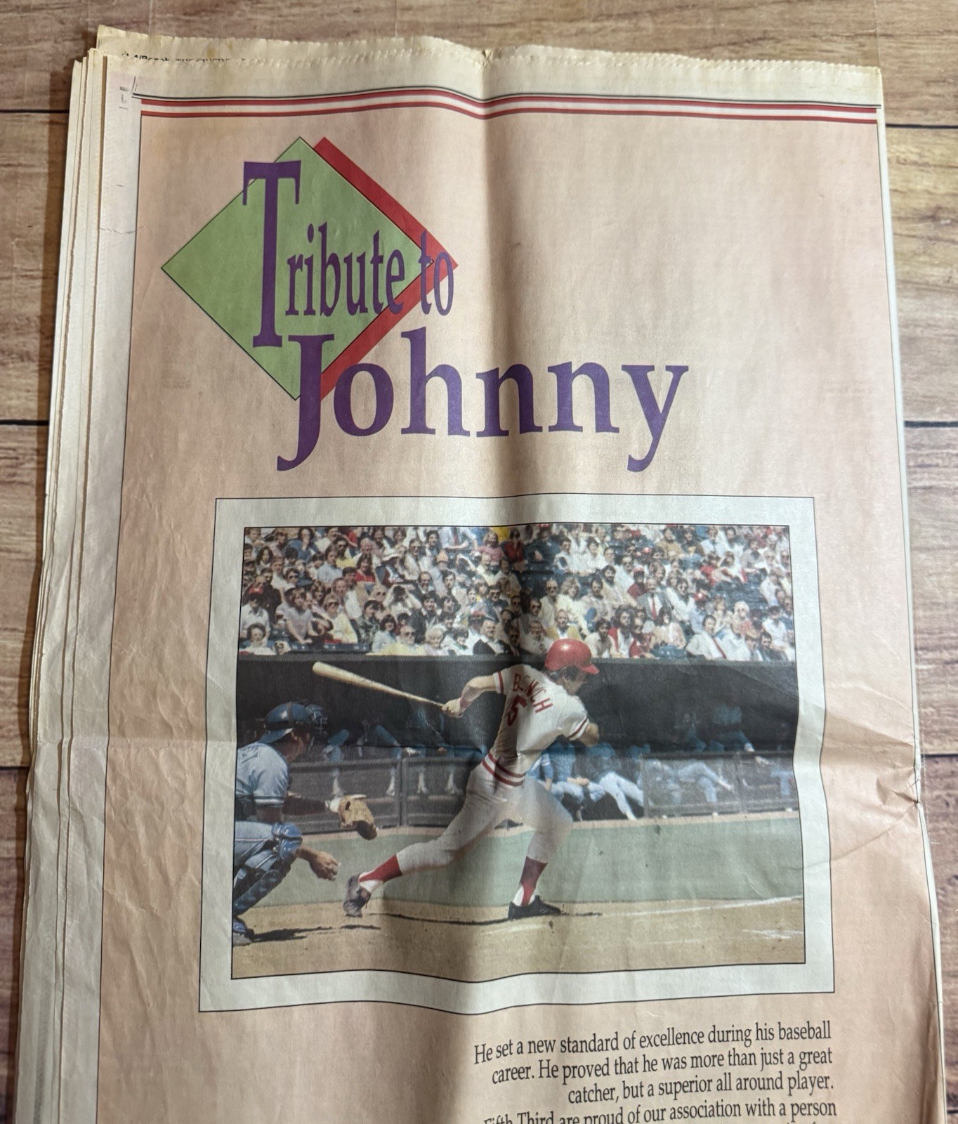 Cincinnati Reds Newspaper Lot Of 3 Cincinnati Enquirer Johnny Bench 1989 Rose 85