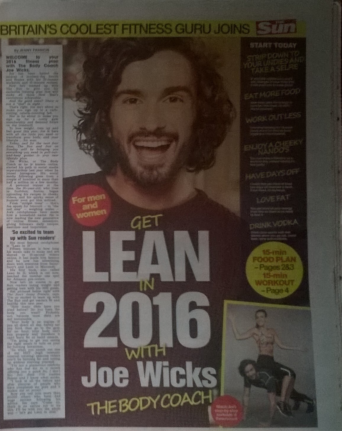 THE SUN 2 January 2016 – Alicia Viikander, Guns n’ Roses, Joe Wicks