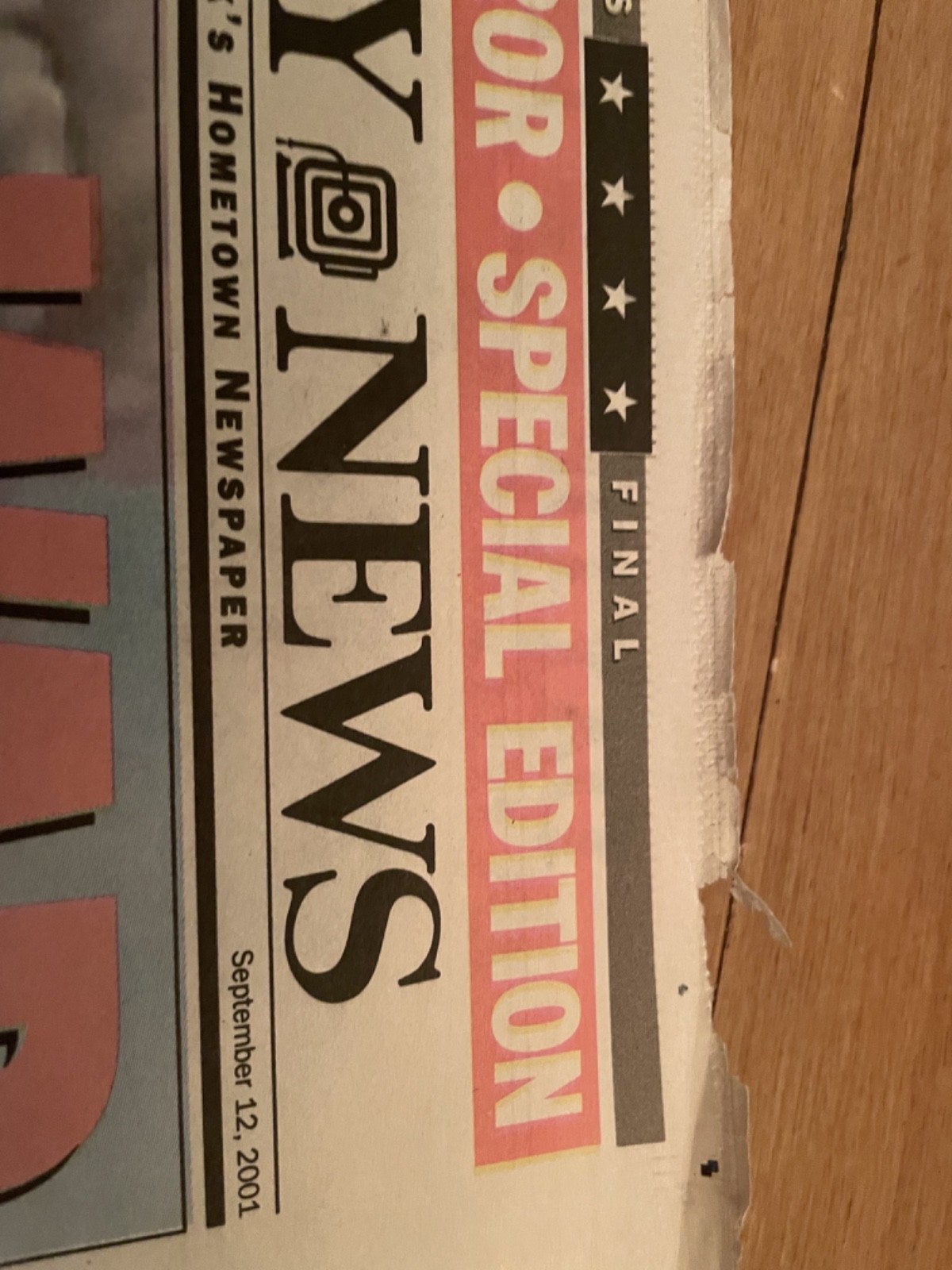 Daily News-September 12 2001- It’s War-Day of Terror -Special edition