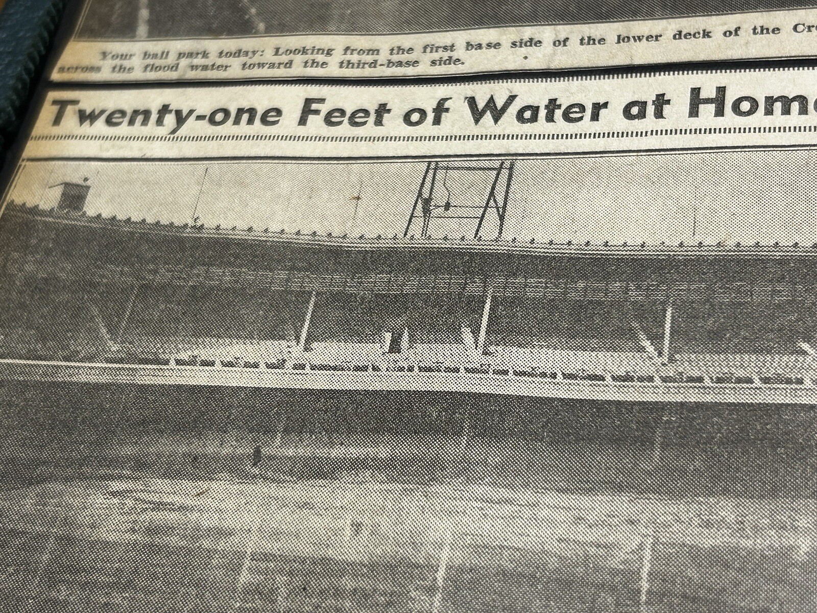 Cincinnati Ohio 1937 Flood Coney Island Reds Newspaper Photo Crosley Field Scrap
