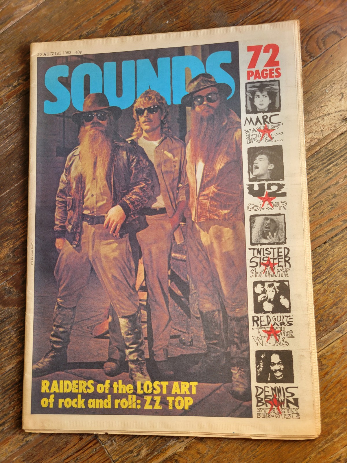 Sounds UK Newspaper, Aug 20, 1983, ZZ Top, U2, Twisted Sister, Dennis Brown