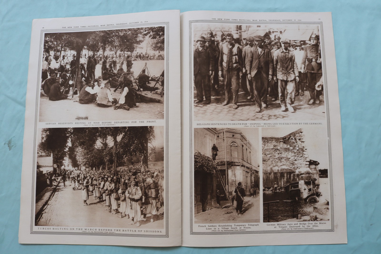 1914 OCT 15 NEW YORK TIMES MID-WEEK PICTORIAL WAR EXTRA-BELGIAN CAVALRY -NP 9119