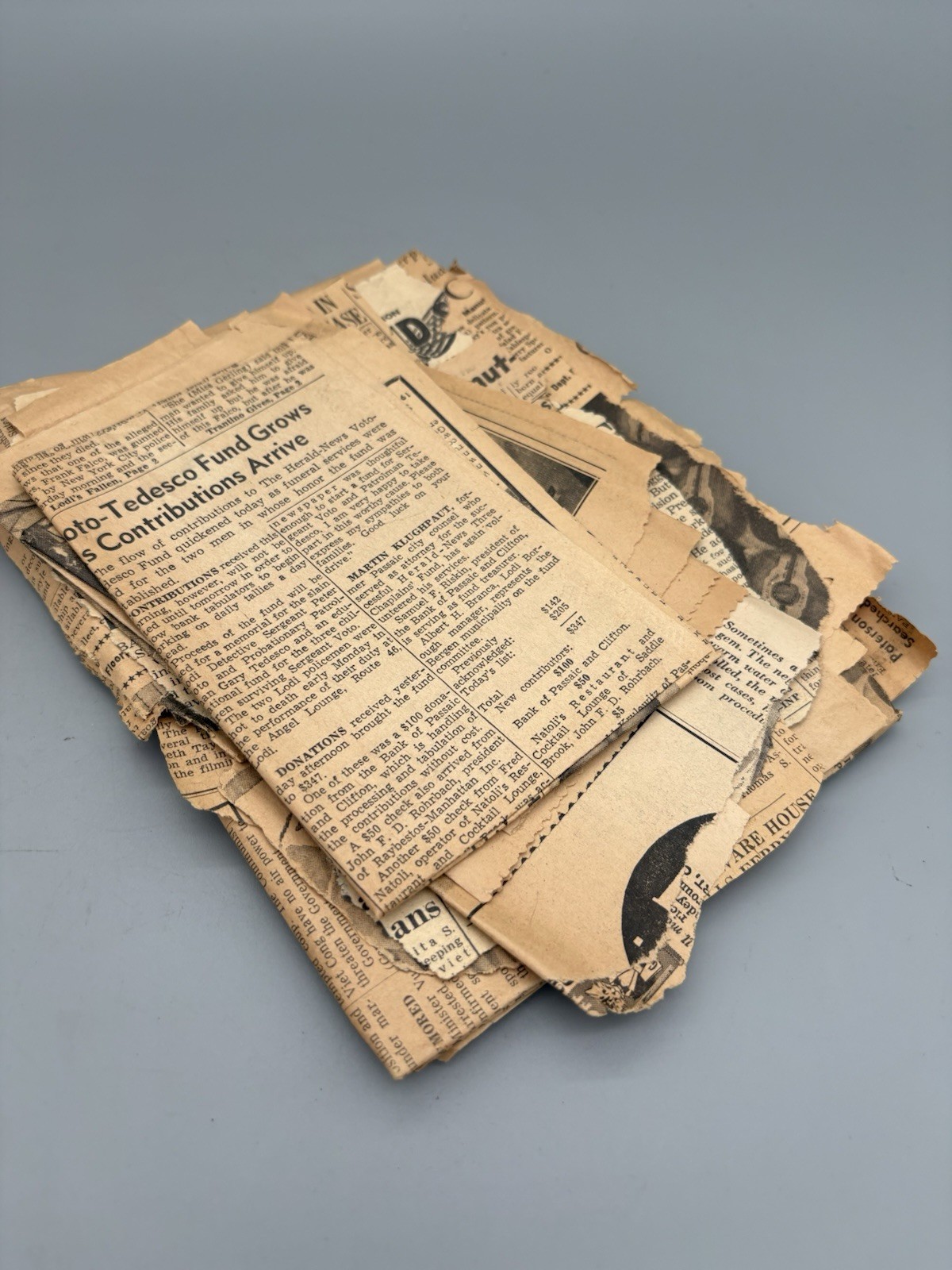 Vintage 1960s Lot Pieces Newspaper Clippings Lodi NJ Cops Killed Murder Police