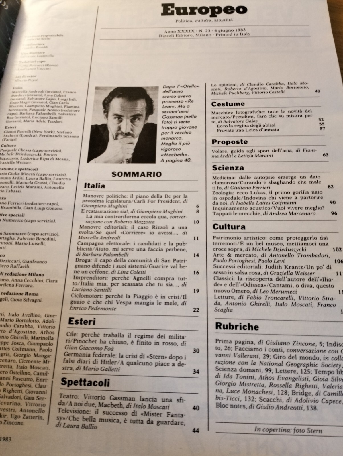 EUROPEAN 1983/23=SAN PATRIGNANO=CASE RIZZOLI=CARLO MASSARINI=GIANNI AGNELLI BUY