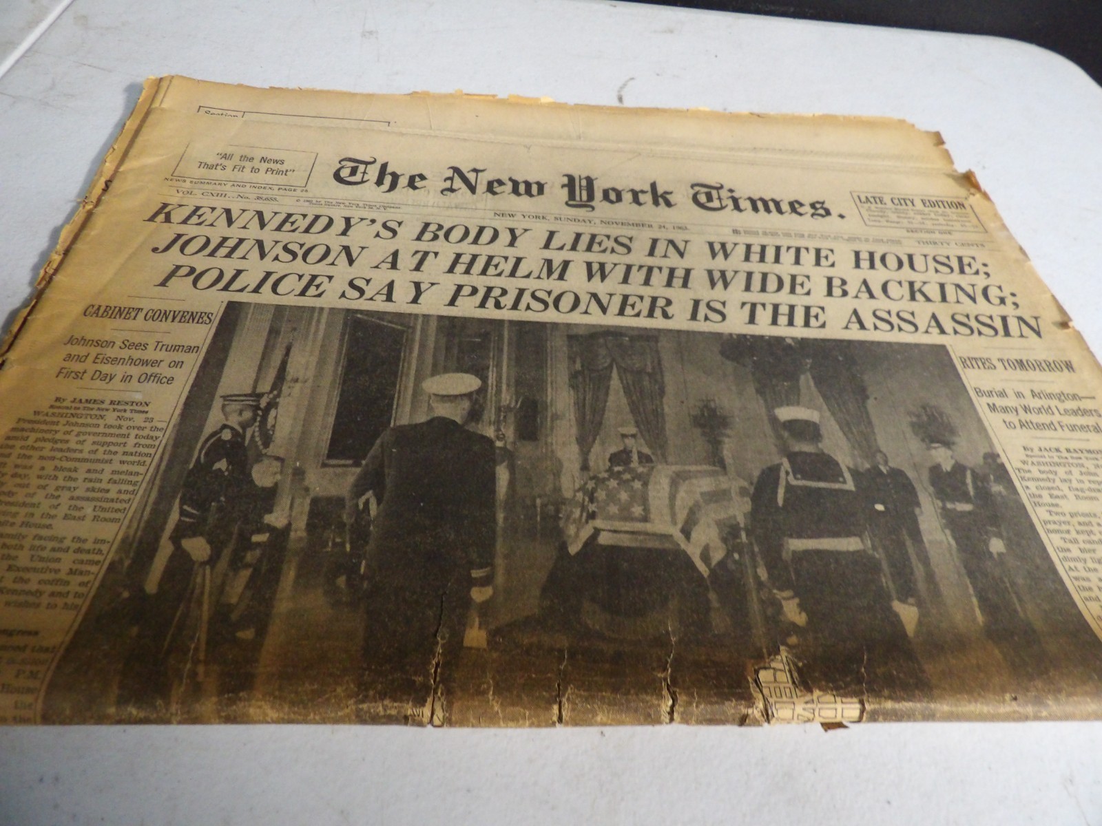E8877 – The New York Times Newspaper Sunday, November 24, 1963 JFK Laid to Rest