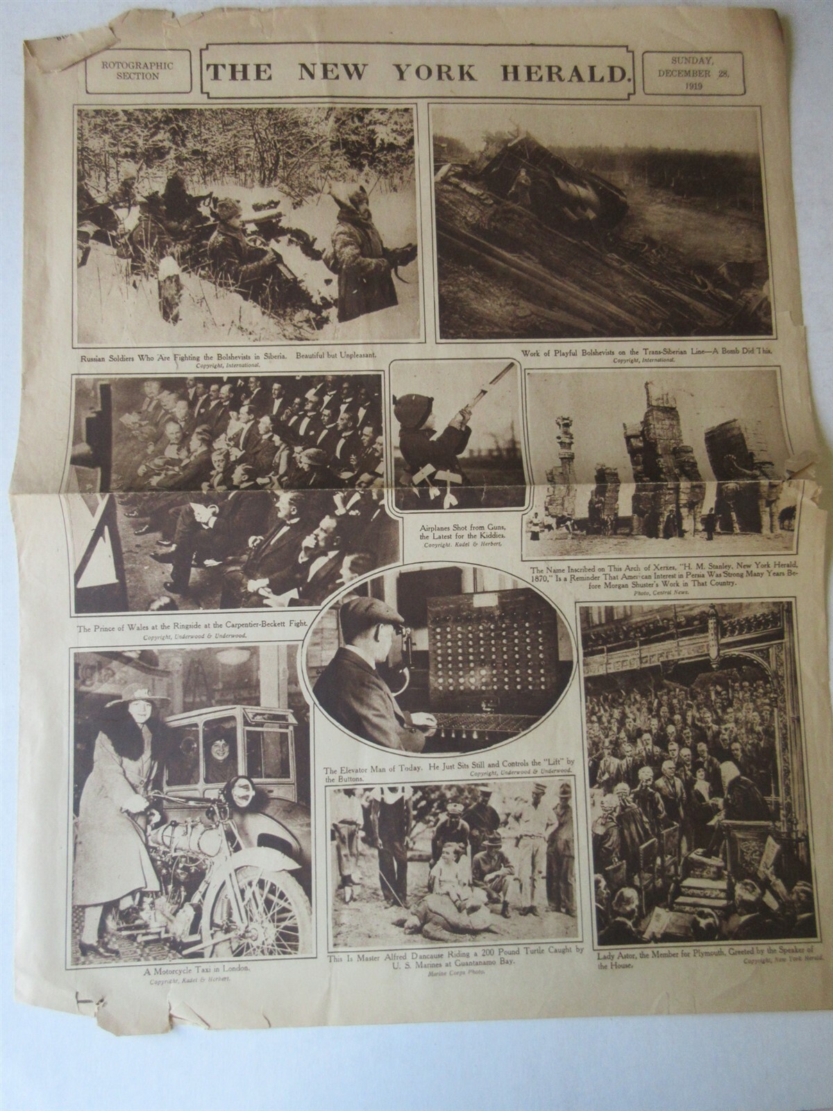 The New York Herald December 28, 1919 Russian Soldiers, Lady Astor,