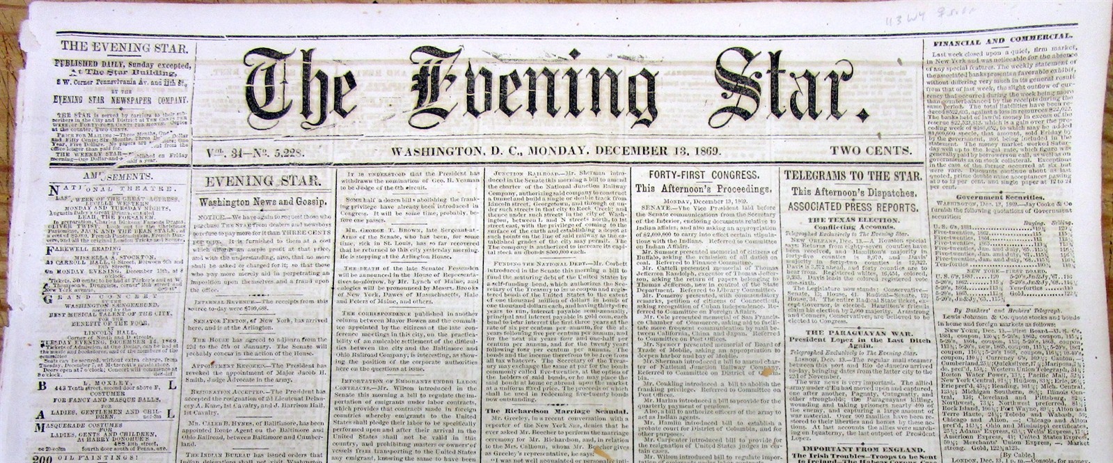 1869 newspaper WYOMING becomes the 1st STATE to pass a WOMEN SUFFRAGE ACT