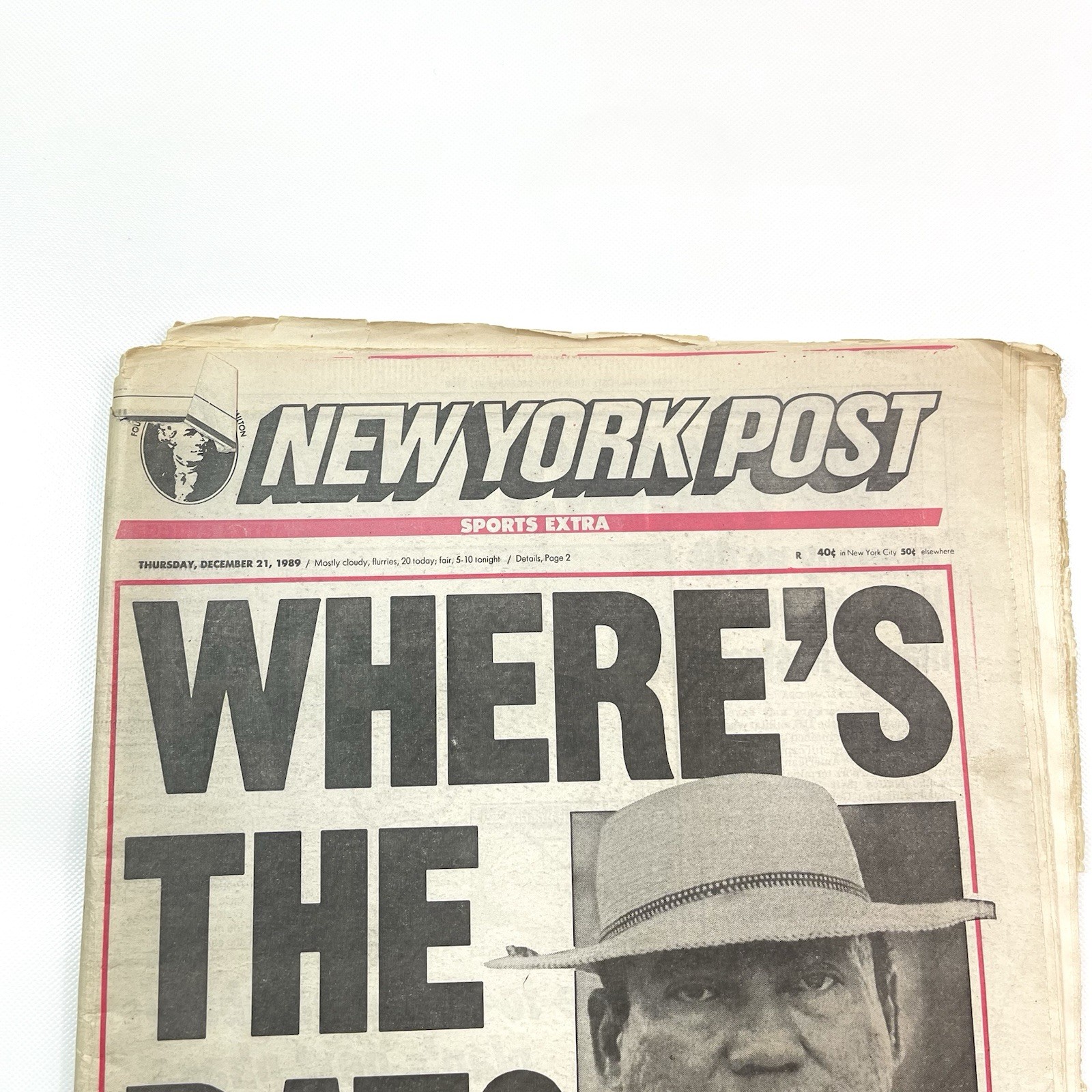 New York Post December 21 1989 Manuel Noriega Where Is the Rat Newspaper