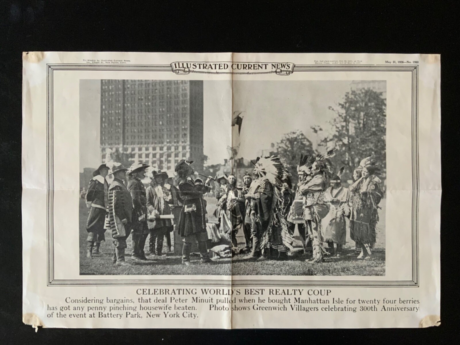 300th ANNIVERSARY SALE of MANHATTAN Illustrated Current News May 31 1926