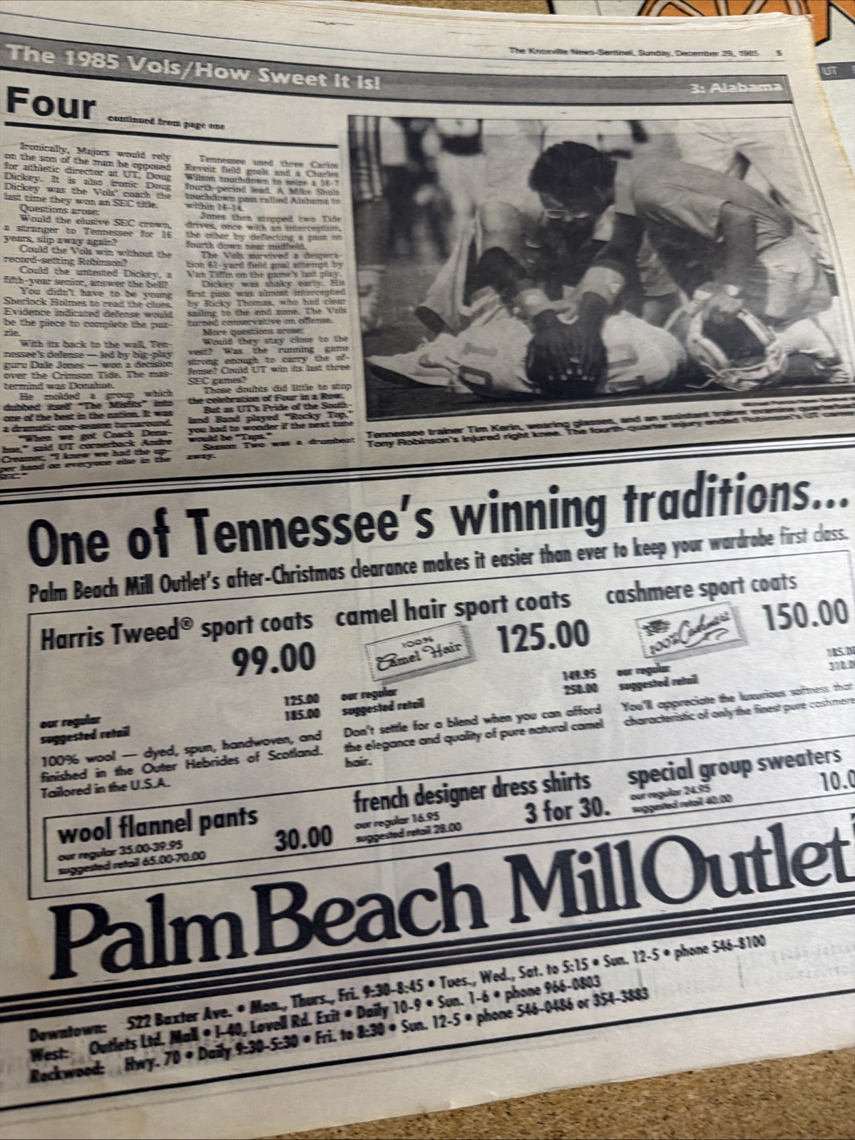 1985 Tennessee Vols Football Sugar Bowl Sugar Vols 2 Paper Special Inserts VG