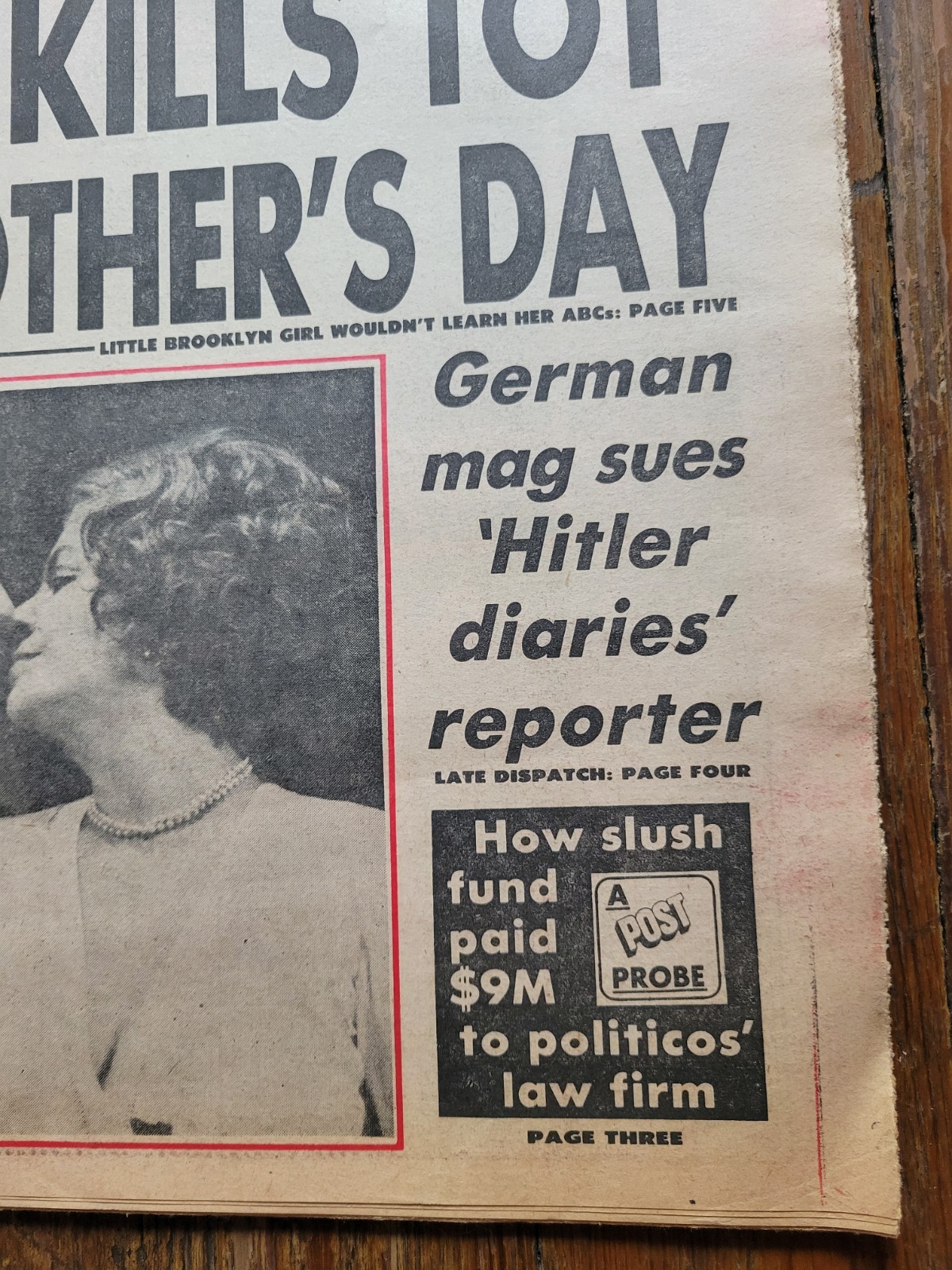 New York Post Newspaper, May 9, 1983, Mom Kills Tot Mother’s Day, Liz & Dick