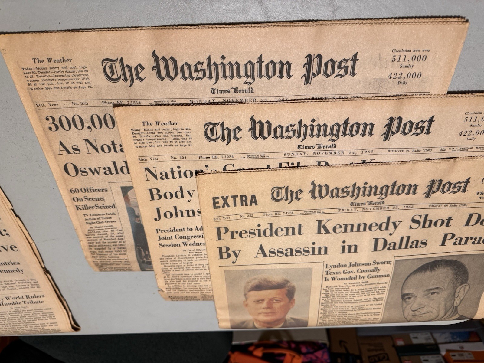 THE WASHINGTON POST-SPECIAL COMMEMORATIVE EDITION-NOV 22-28 1963 KENNEDY SHOT