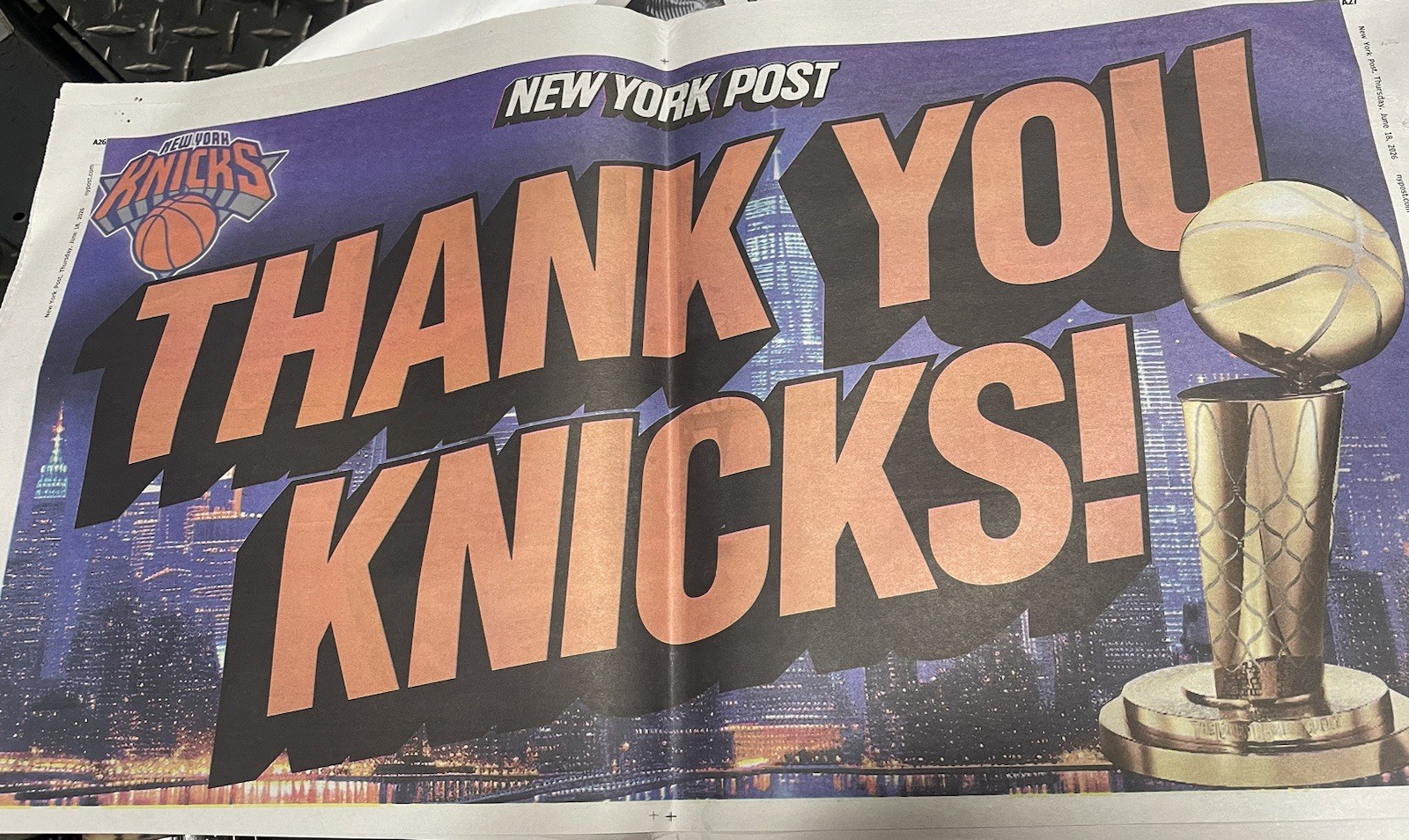 New York Knicks 6/18/26 Kings Of The City NY Post Paper Brunson Knick York Post