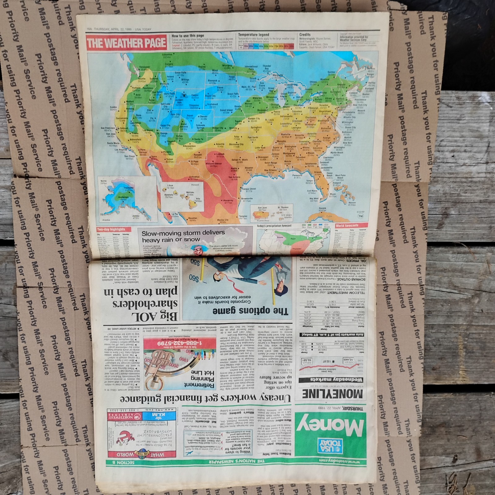 Vtg 4-22-99 USA Today Columbine High School Coverage Newspaper *Little Wtr Dmg*