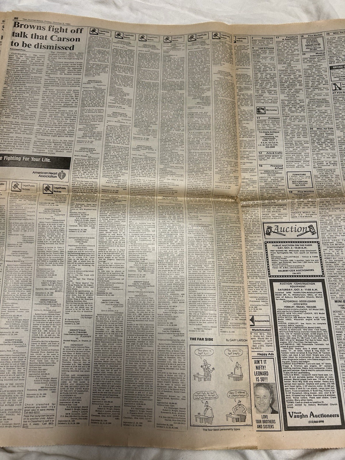 Sports Section Cincinnati Enquirer Oct. 5, 1990 – Buc’s win First Game over Reds
