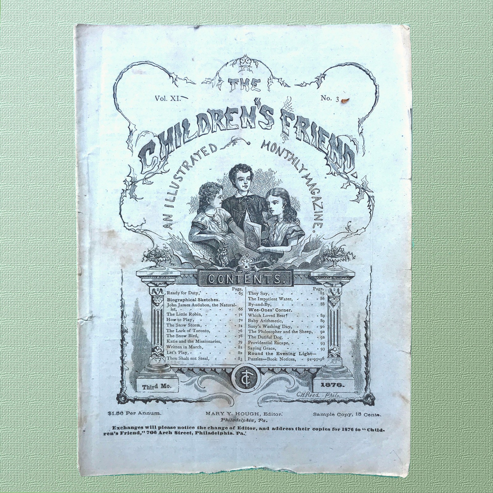 1878, VOL. XI-THIRD MONTH – CHILDREN’S FRIEND- AN ILLUSTRATED MONTHLY MAGAZINE