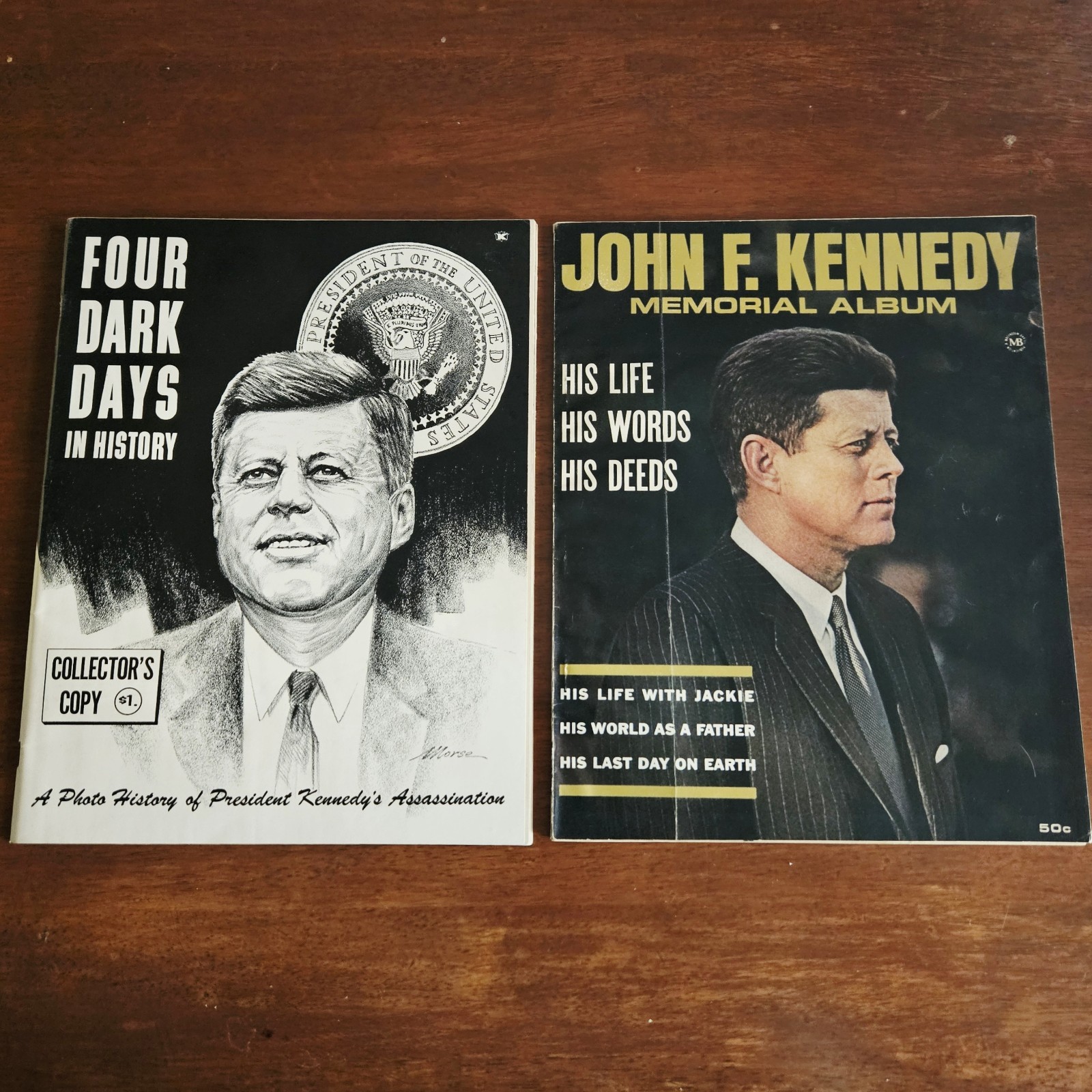 John F. Kennedy Magazine Lot Memorial Album/Four Dark Days in History Read