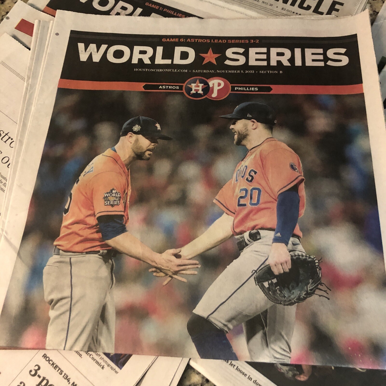 Astros 2022 World Series Houston Chronicle Lot 10/28 to 11/8