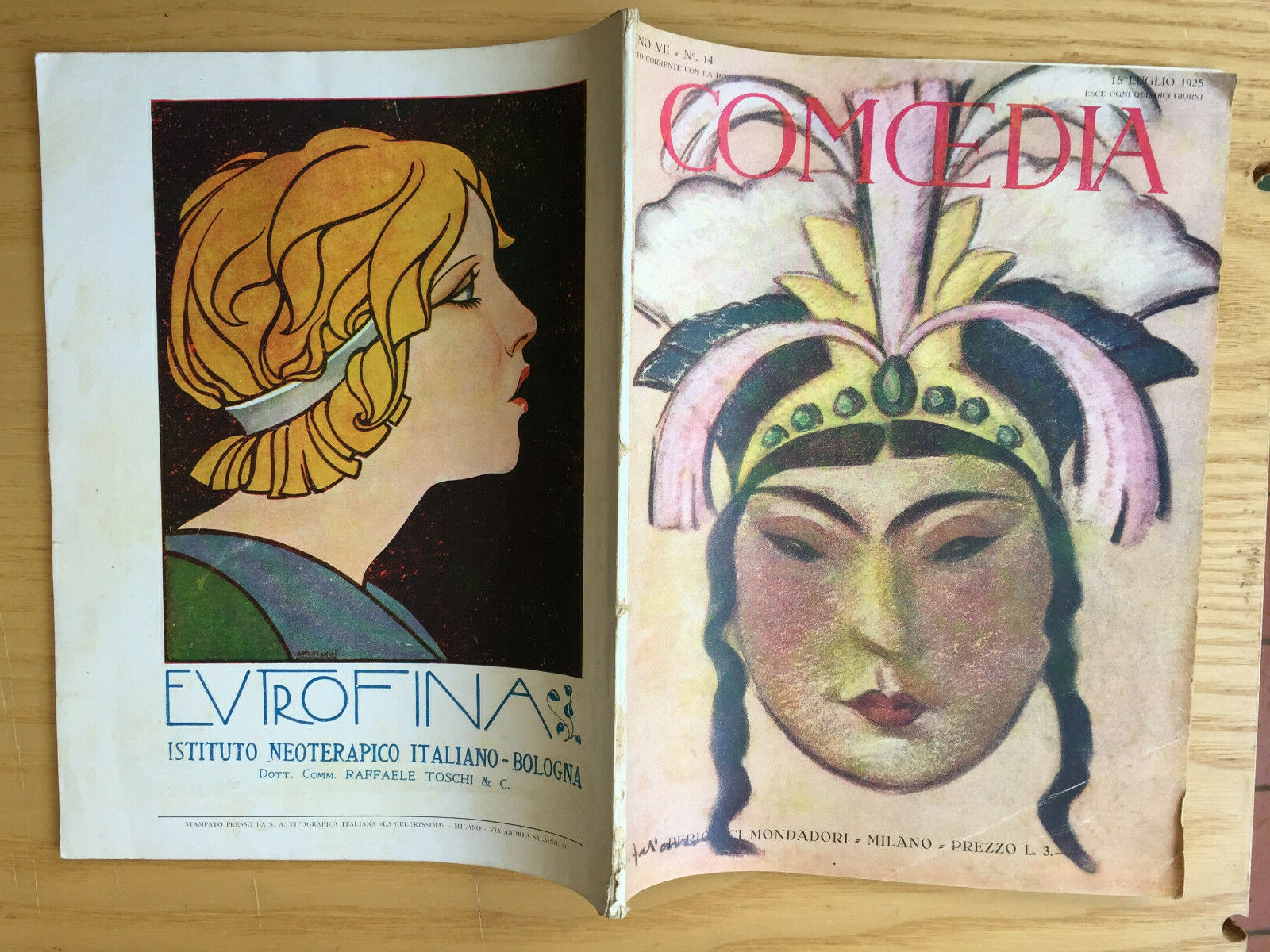 MONDADORI COMEDIA PERIODICO COMEDIA E VITA THEATRALE N° 14 1925 PULCINELLA 2/19