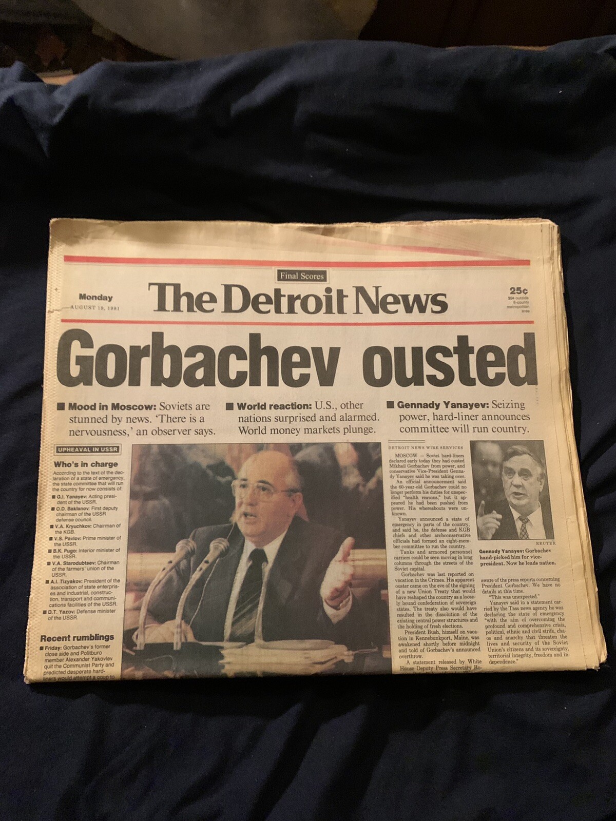 The Detroit News Soviet Union Leader Mikail Gorbachev overthrown August 1991