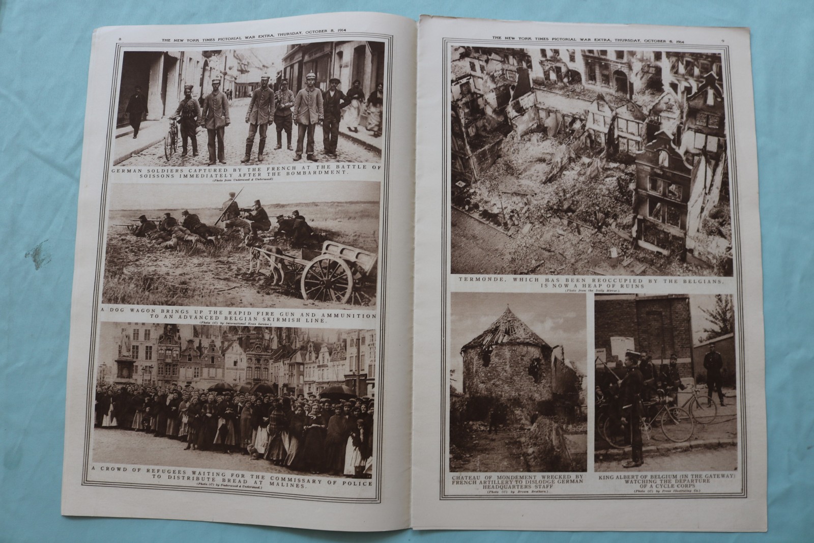 1914 OCT 8 NEW YORK TIMES MID-WEEK PICTORIAL WAR EXTRA-GERMAN PRISONER – NP 9118